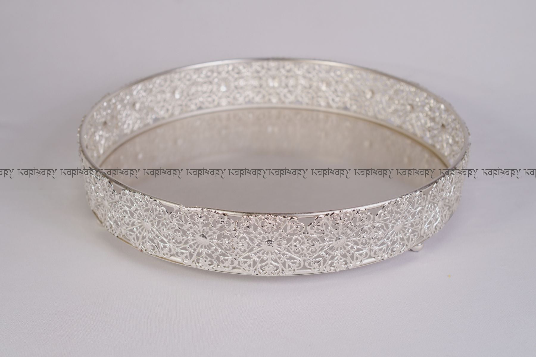 ROUND ACCENT TRAY WITH CHAKRA DESIGN FOR GIFTING, TROUSSEAU PACKING, DECOR (30cm Diameter)