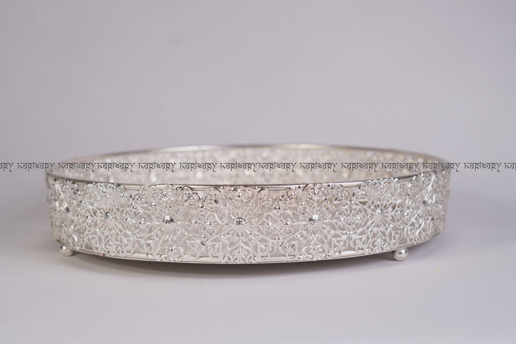 ROUND ACCENT TRAY WITH CHAKRA DESIGN FOR GIFTING, TROUSSEAU PACKING, DECOR (30cm Diameter)