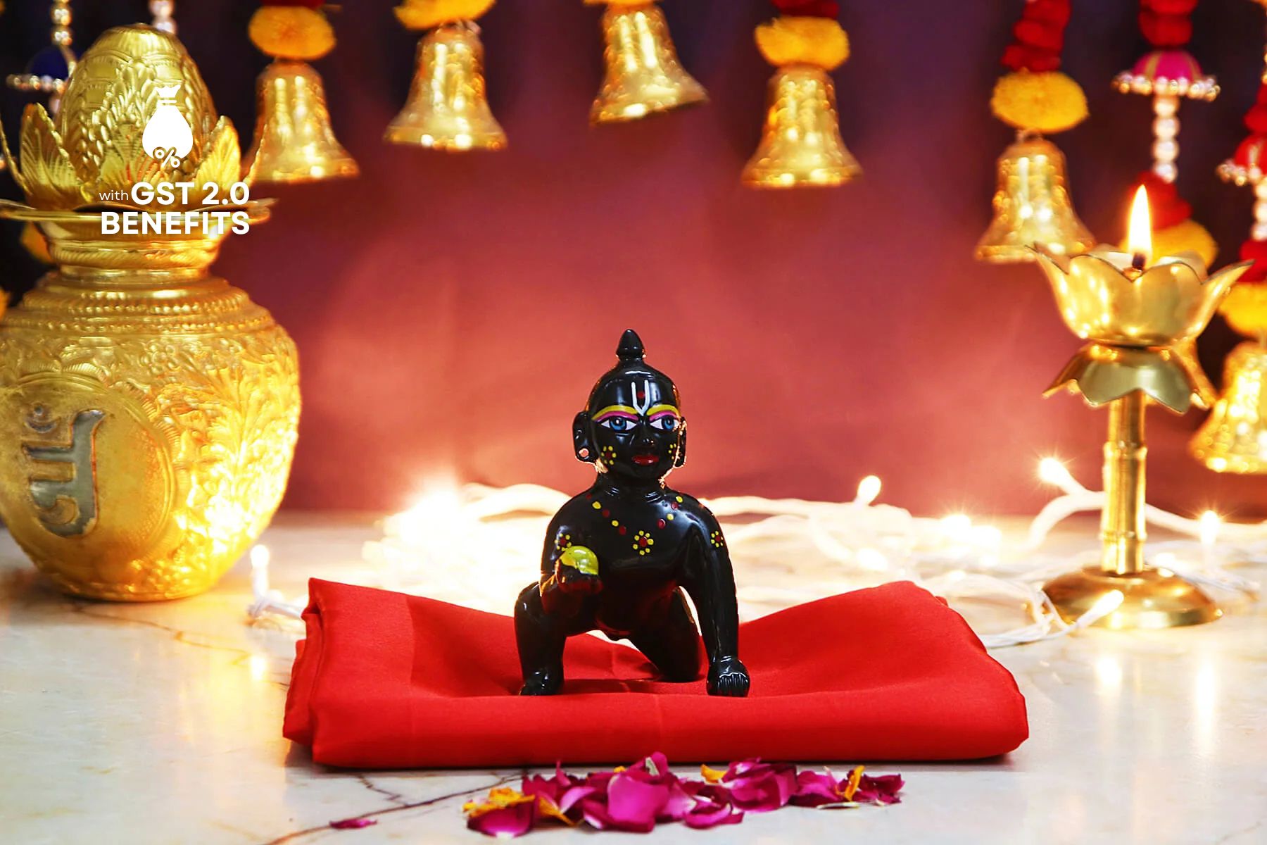 BRASS LADDOO GOPAL STATUE IN BLACK COLOUR 5 INCH
