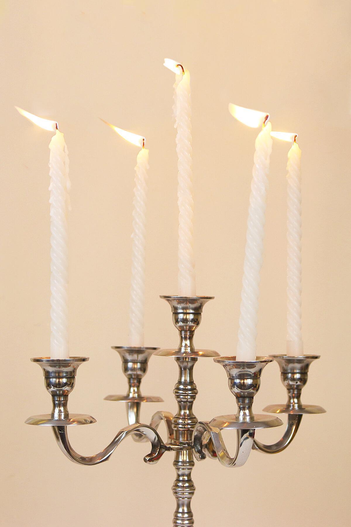 SILVER ALUMINIUM ARMS CANDELABRA