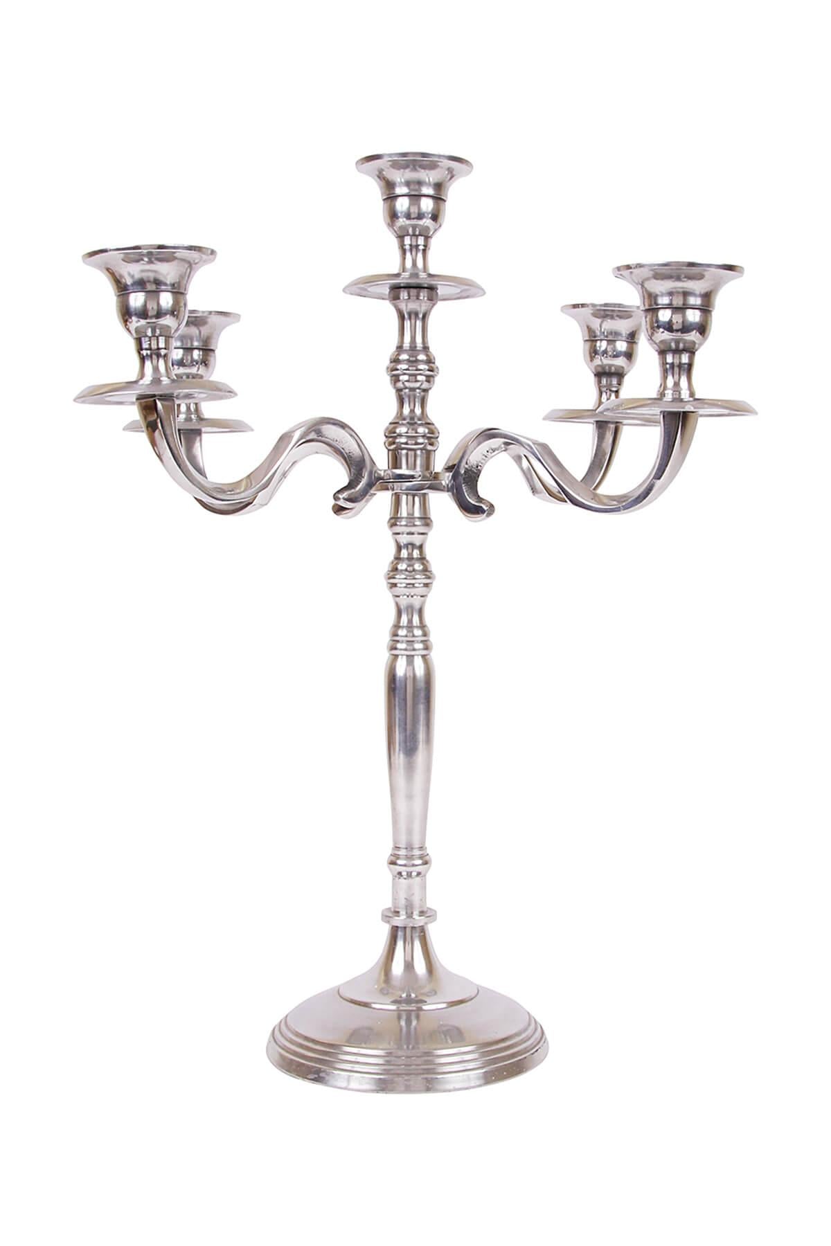 SILVER ALUMINIUM ARMS CANDELABRA