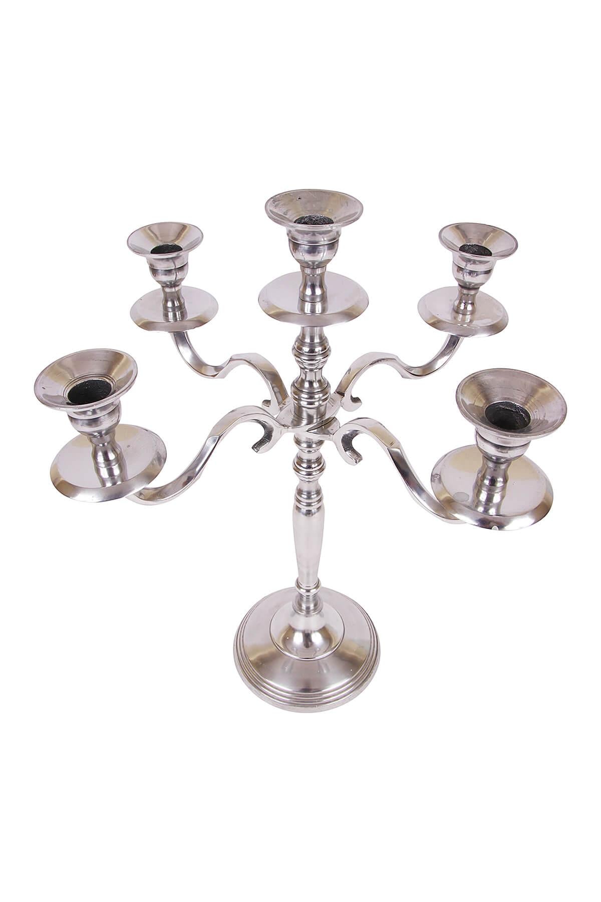 SILVER ALUMINIUM ARMS CANDELABRA