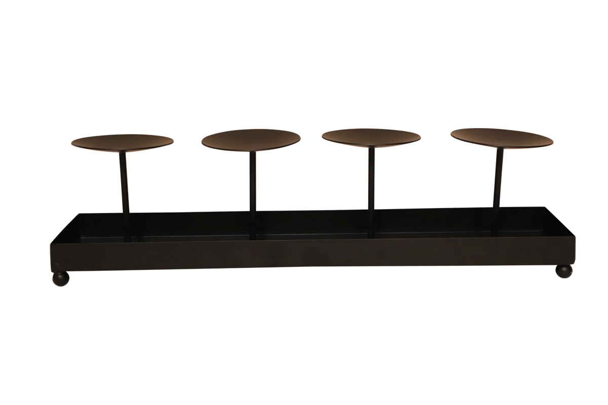 BLACK METAL CANDLE HOLDER