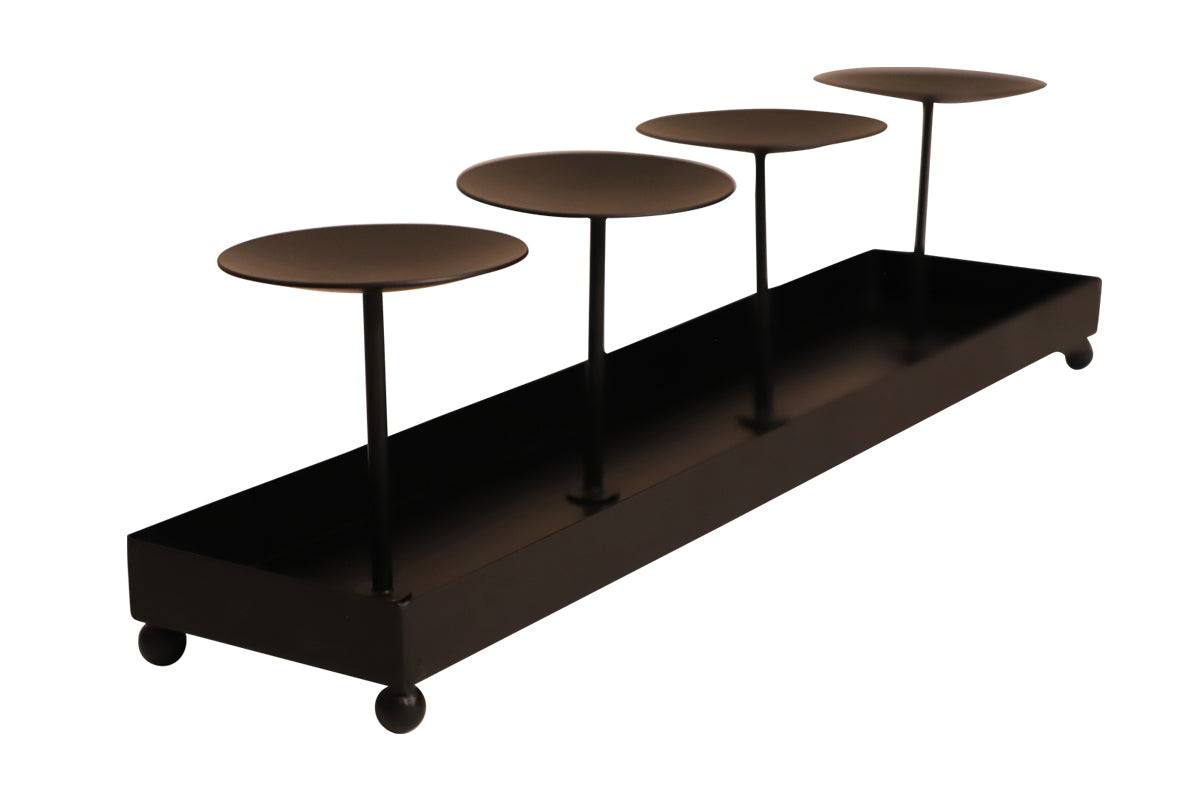 BLACK METAL CANDLE HOLDER