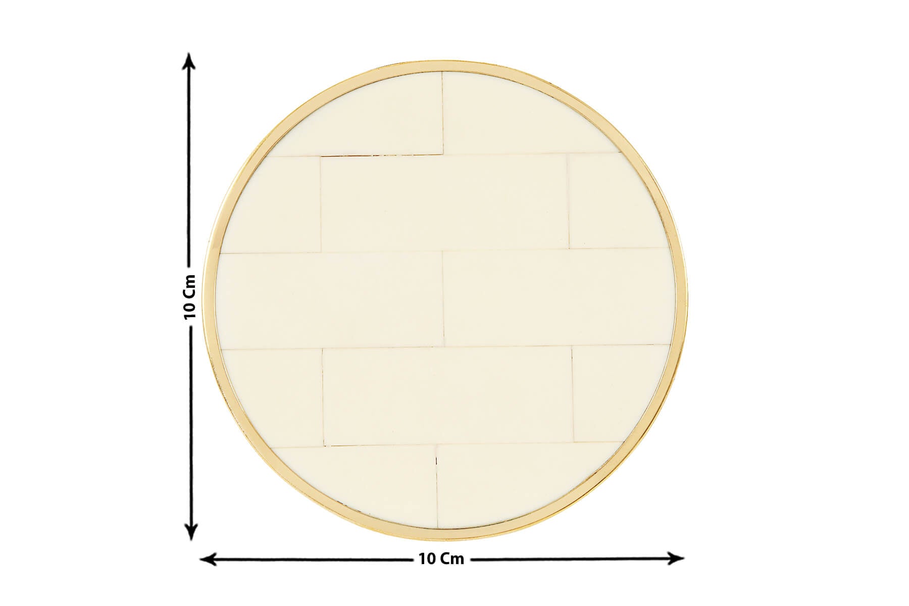 Resin White Coasters with Golden Border – Set of 4