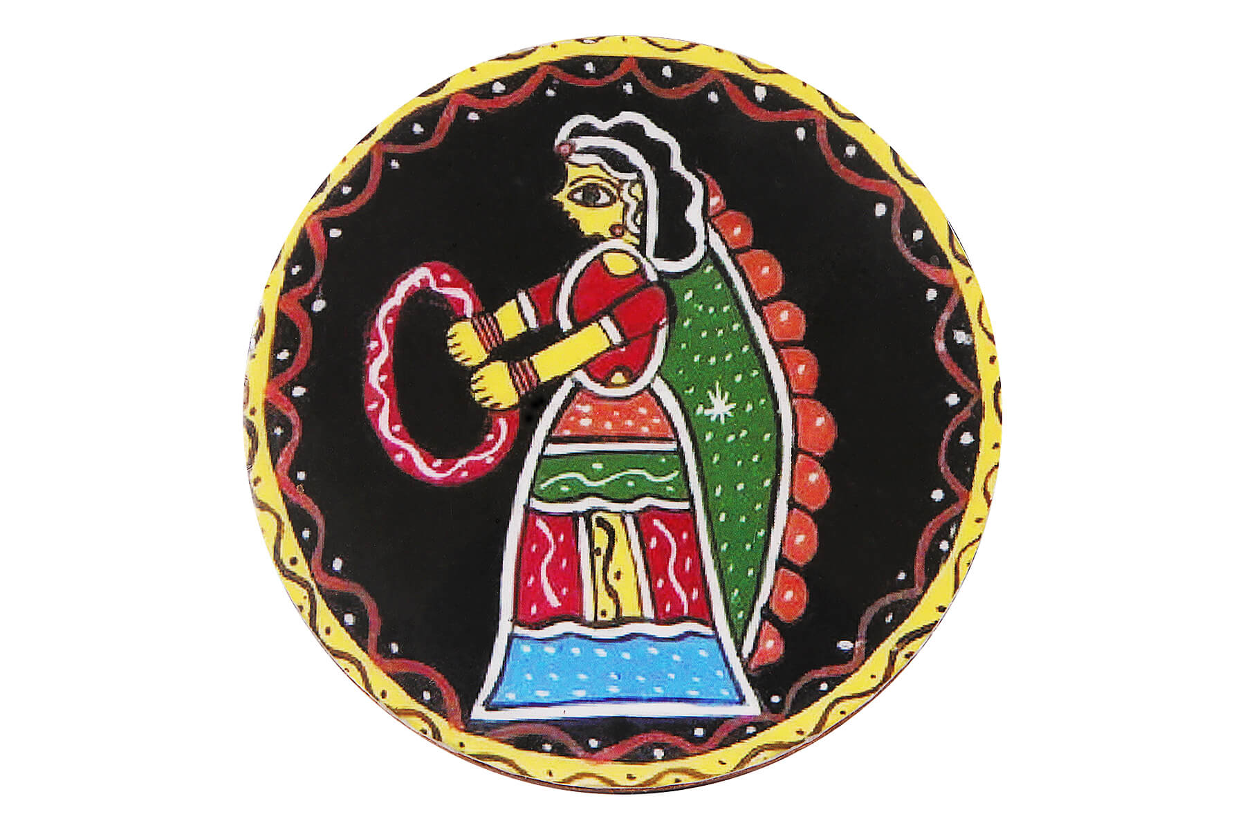 WOODEN COASTERS SET OF 4 TUKLI ART