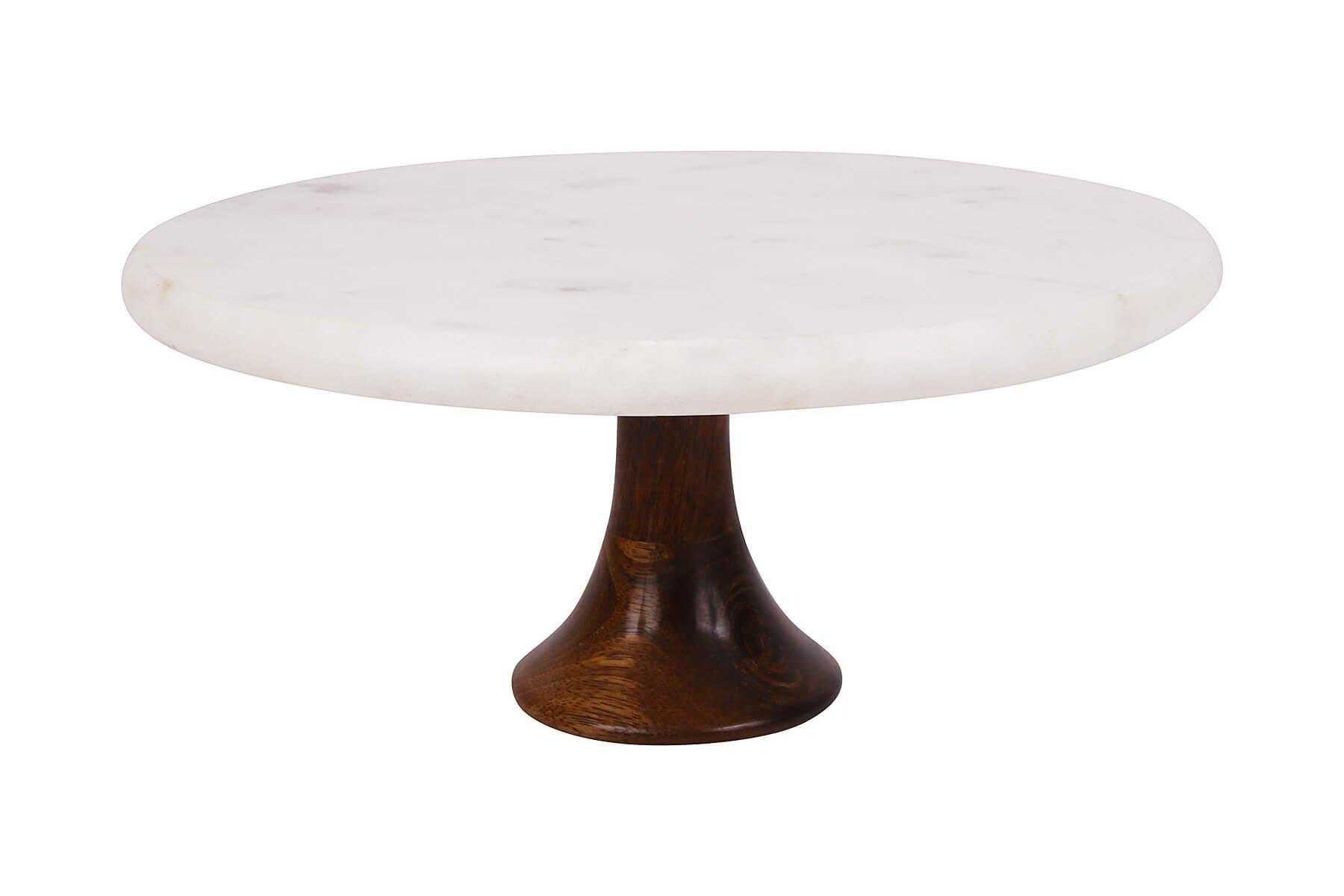 WOODEN BASE MARBLE CAKE STAND