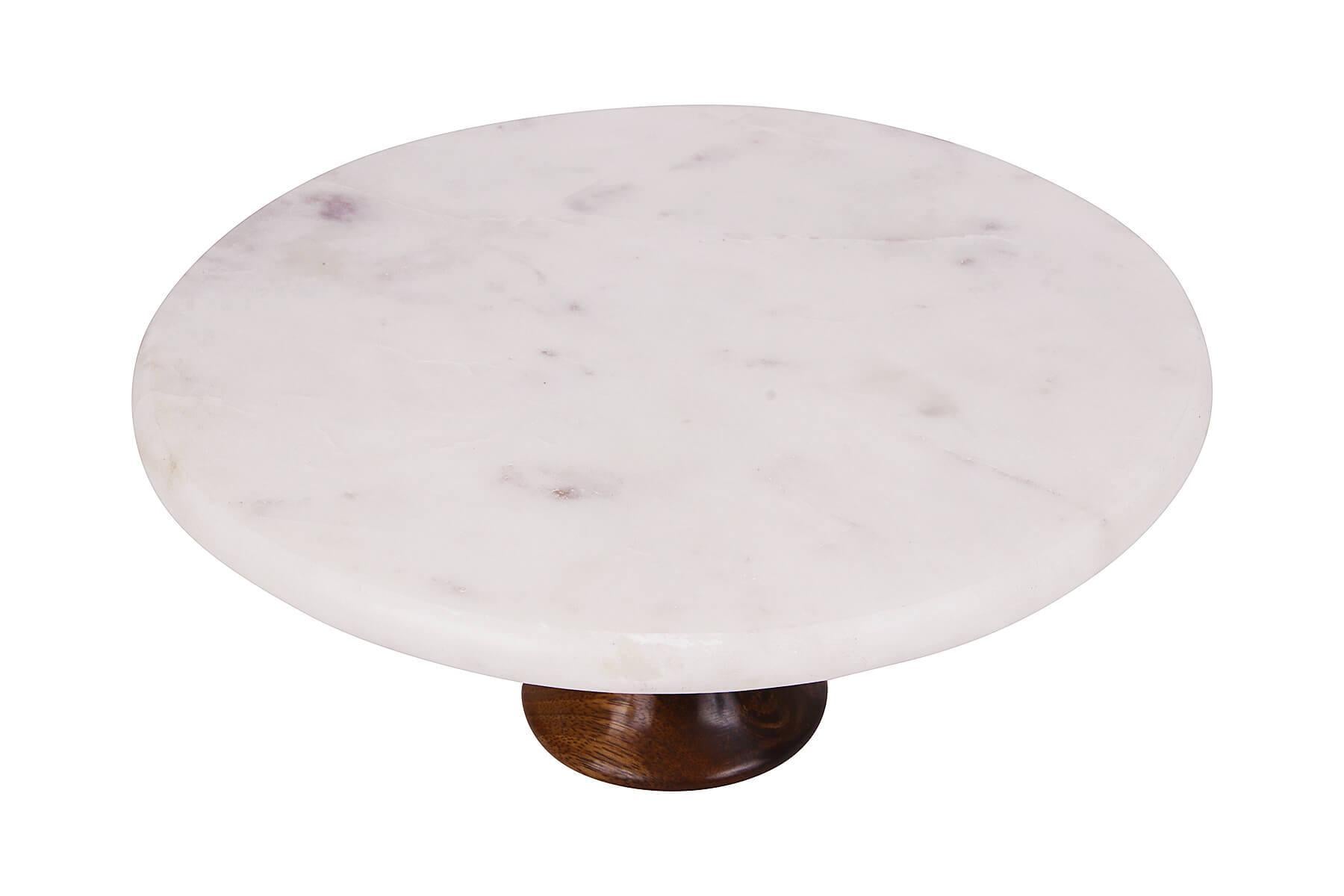 WOODEN BASE MARBLE CAKE STAND