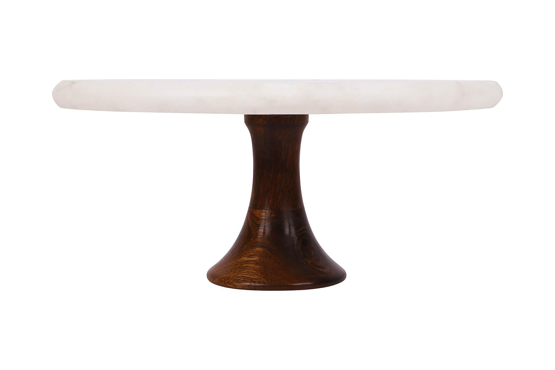 WOODEN BASE MARBLE CAKE STAND