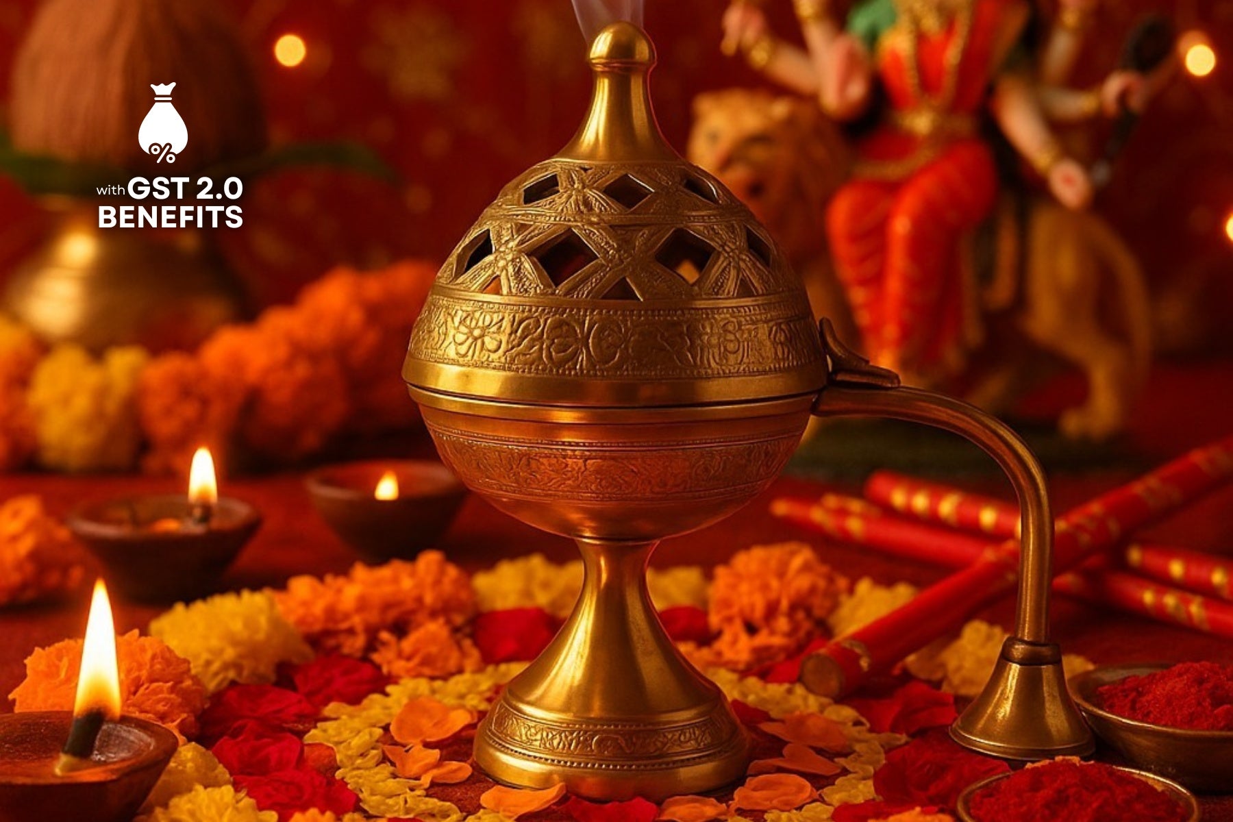 DECORATIVE BRASS DHOOPDAN, LUXURY POOJA ARTICLES FOR GIFTING, LOBAN FOR DIWALI & HOME DÉCOR