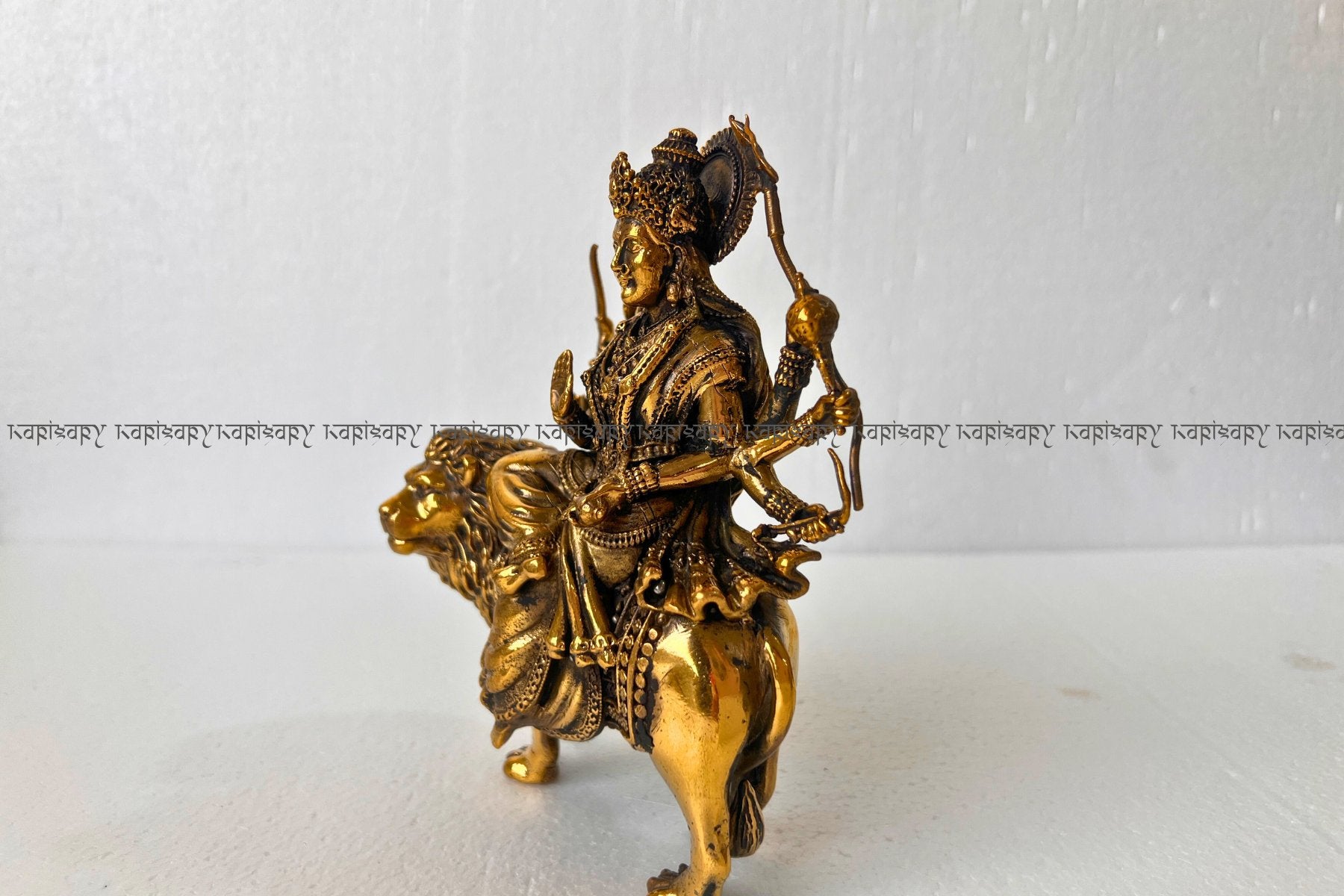 DECORATIVE BRASS DURGA MATA IDOL, LUXURY POOJA ARTICLES FOR GIFTING, DURGA JI MOORTI POOJA, MANDIR & HOME DÉCOR