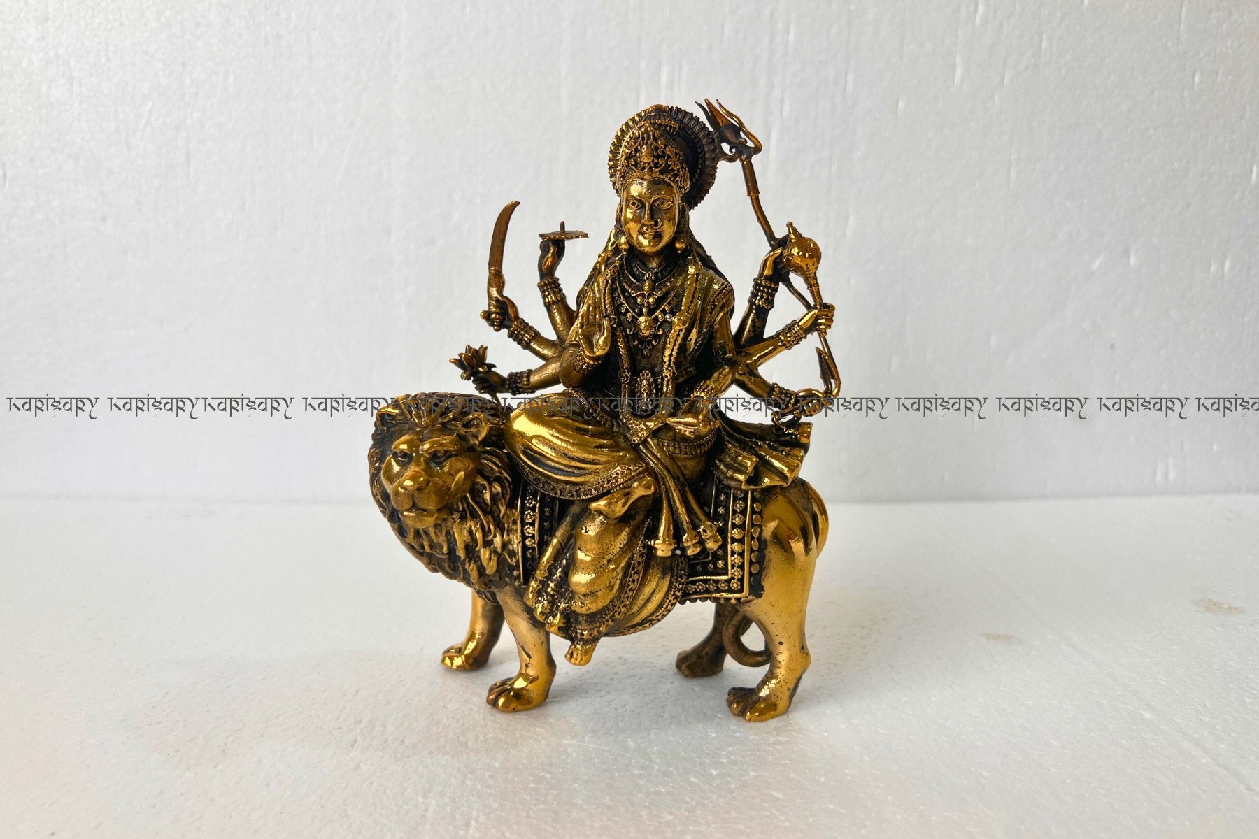 DECORATIVE BRASS DURGA MATA IDOL, LUXURY POOJA ARTICLES FOR GIFTING, DURGA JI MOORTI POOJA, MANDIR & HOME DÉCOR