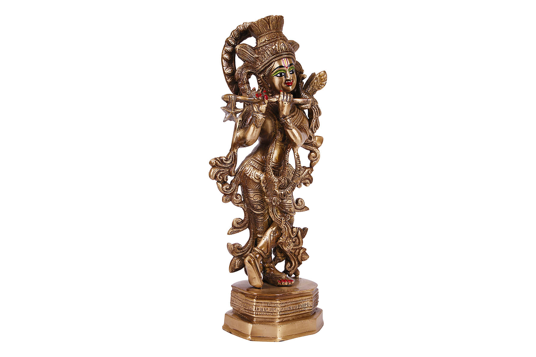 BRASS SUPERFINE GOD KRISHNA IDOL/MOORTI 14 inch