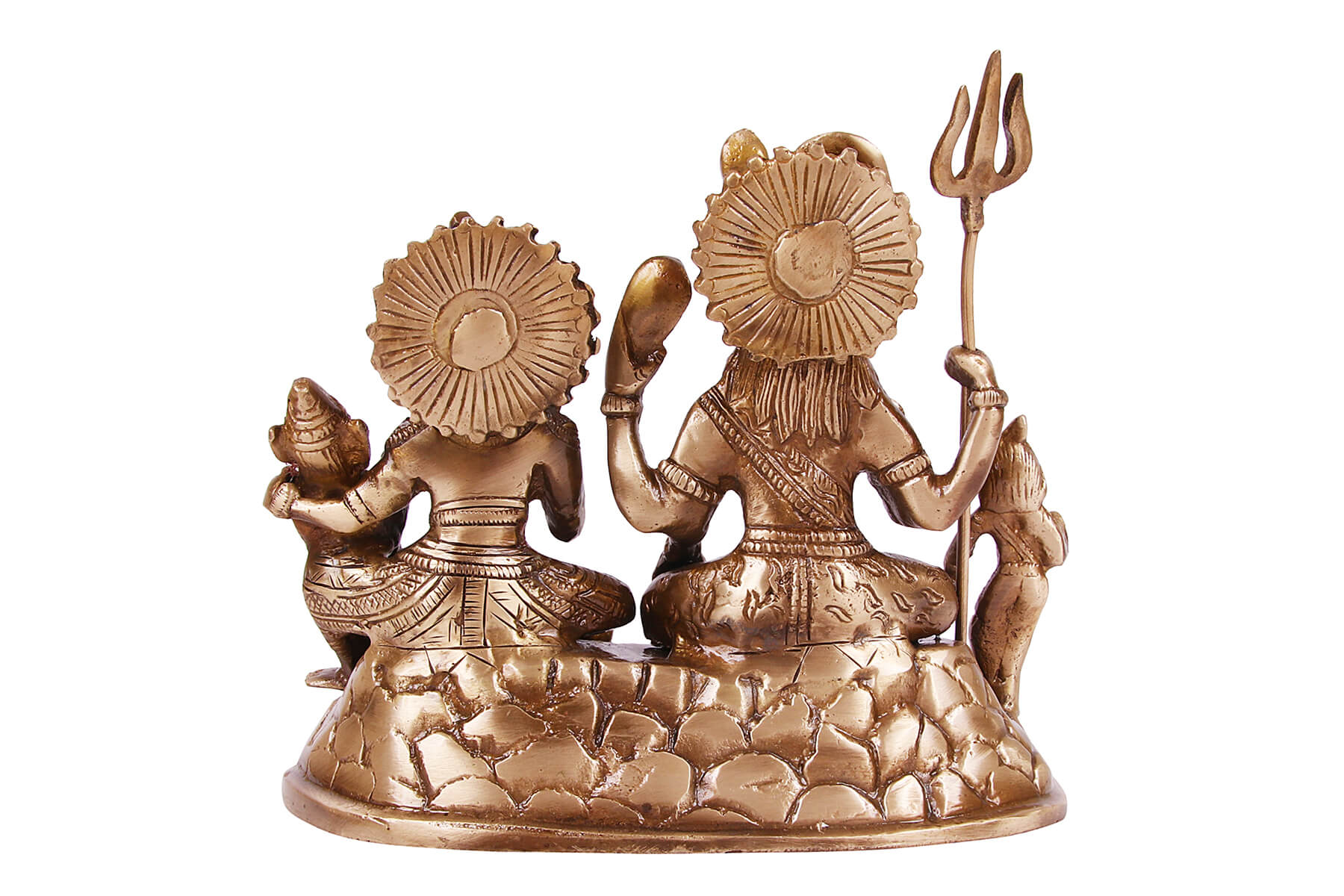 BRASS SUPERFINE ANTIQUE SHIV PARIVAAR MOORTI/IDOL/STATUE 7 INCH