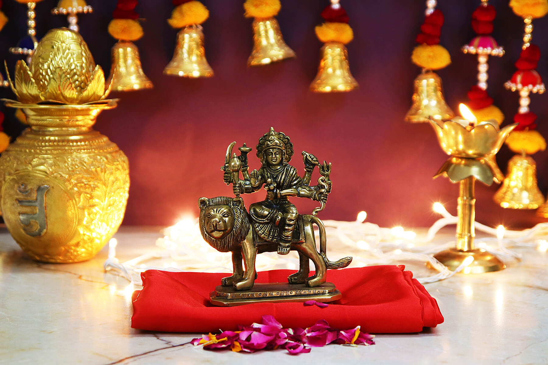 BRASS SUPERFINE DURGA MATA STATUE/IDOL 5.5inch