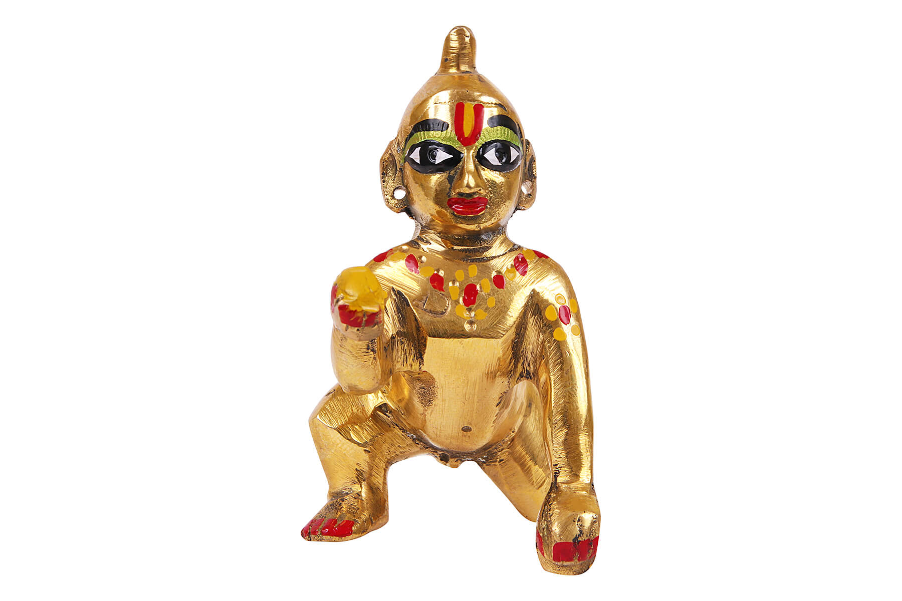 BRASS LADDOO GOPAL JI IDOL/FIGURINE/MOORTI 3inch