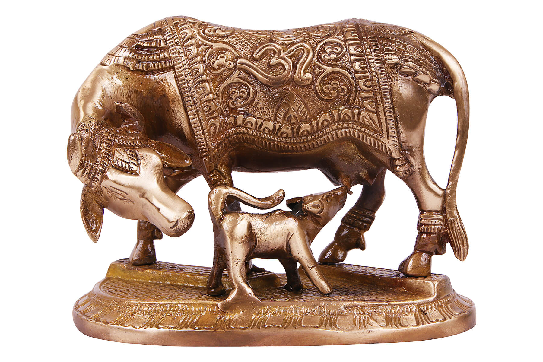BRASS ANTIQUE GAU MATA FIGURINE/IDOL/SHOWPIECE 6 inch