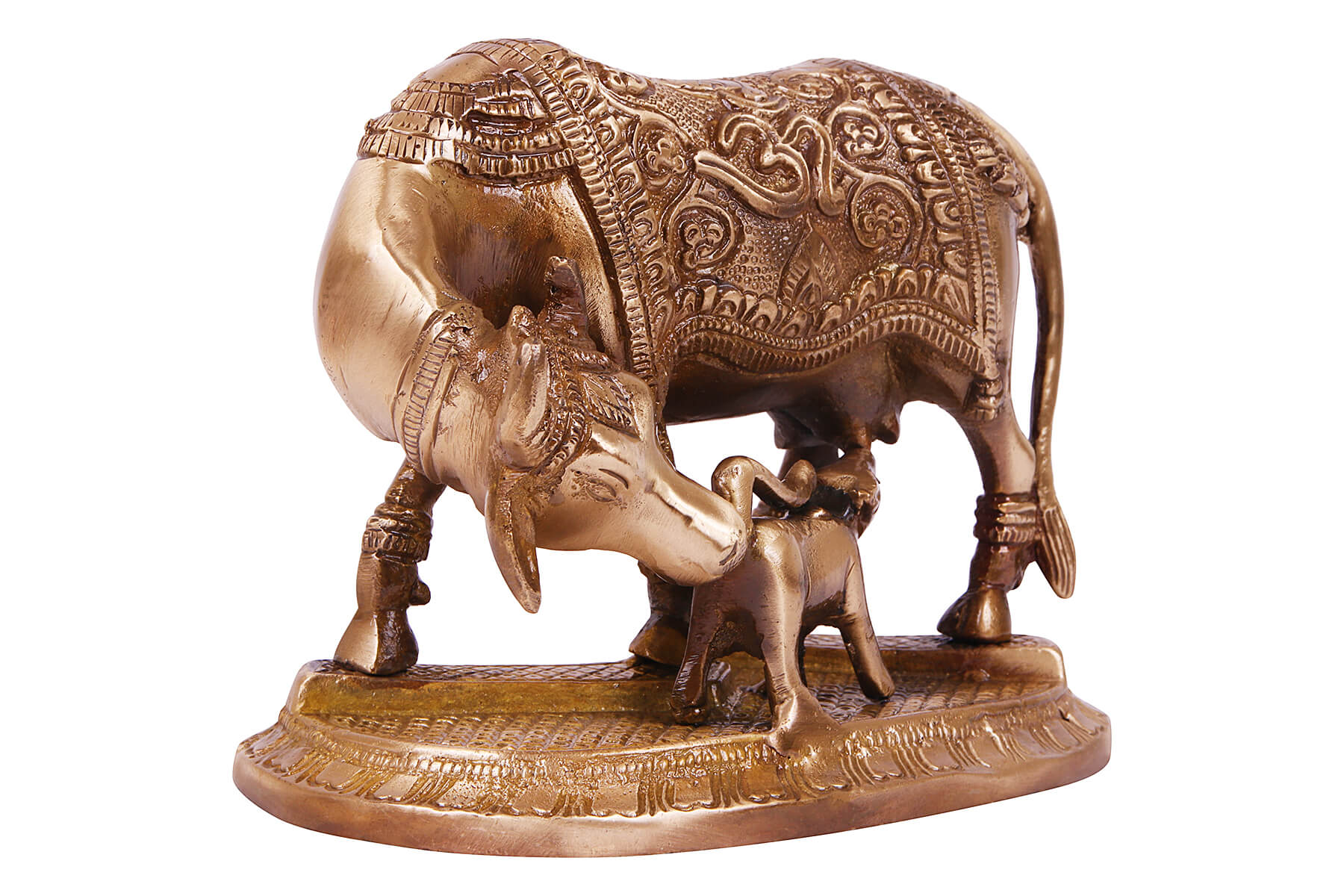 BRASS ANTIQUE GAU MATA FIGURINE/IDOL/SHOWPIECE 6 inch