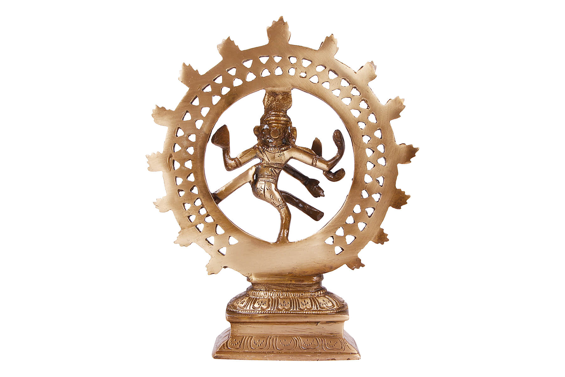 BRASS NATRAJA DANCING SHIVA FIGURINE/IDOL 8 inch
