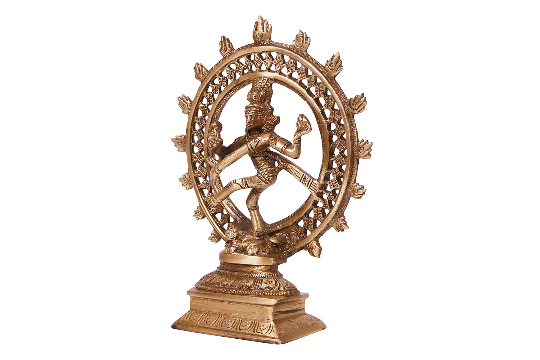 BRASS NATRAJA DANCING SHIVA FIGURINE/IDOL 8 inch