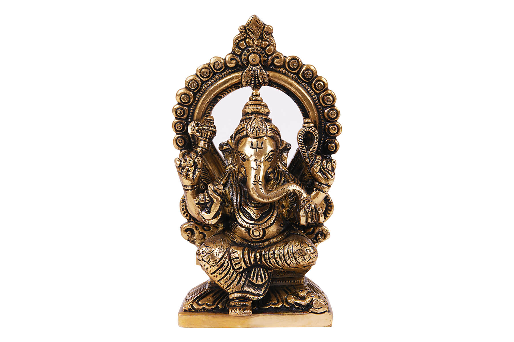 BRASS SUPERFINE GANESH JI IDOL/ FIGURINE/ MOORTI/ STATUE 6 inch
