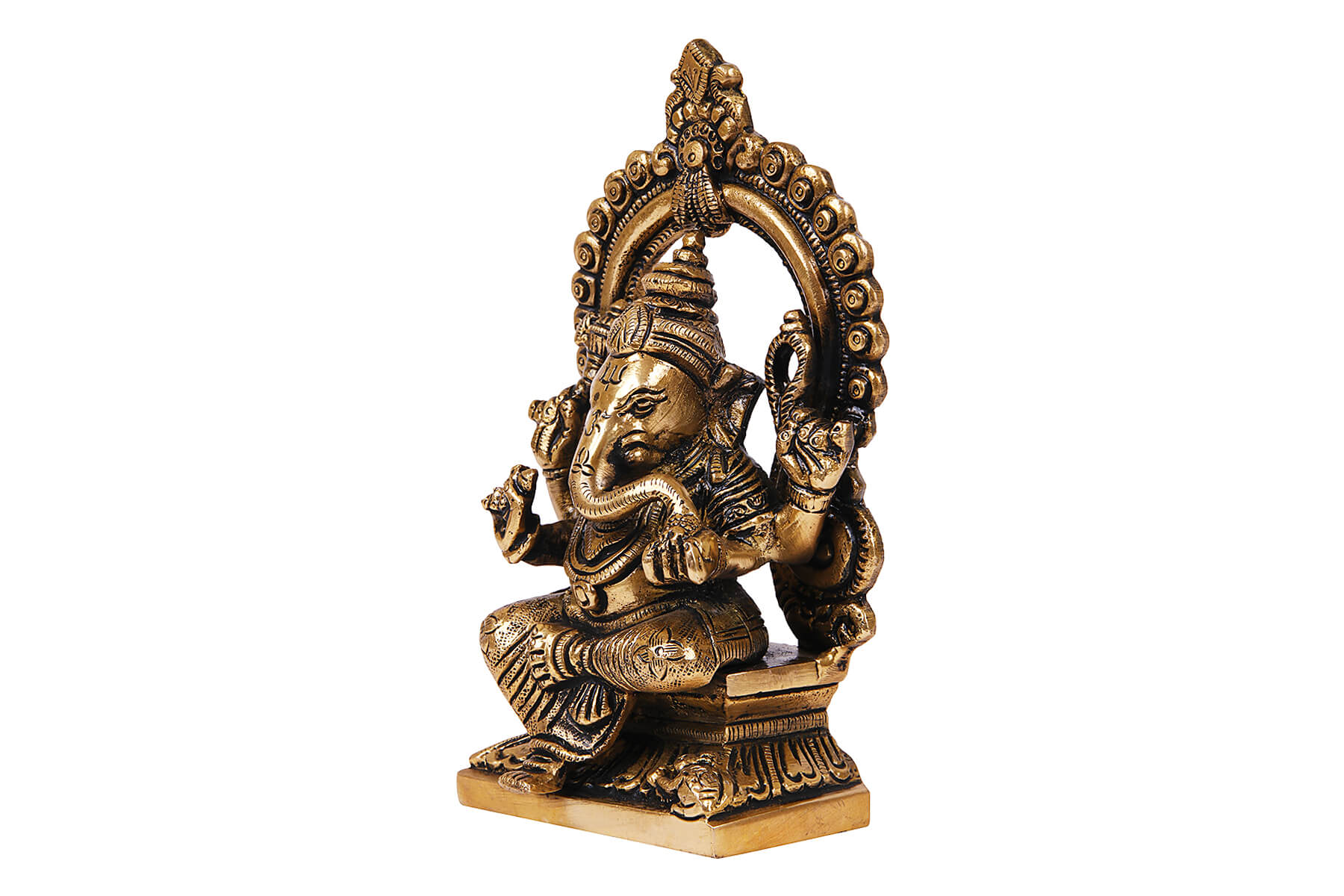 BRASS SUPERFINE GANESH JI IDOL/ FIGURINE/ MOORTI/ STATUE 6 inch