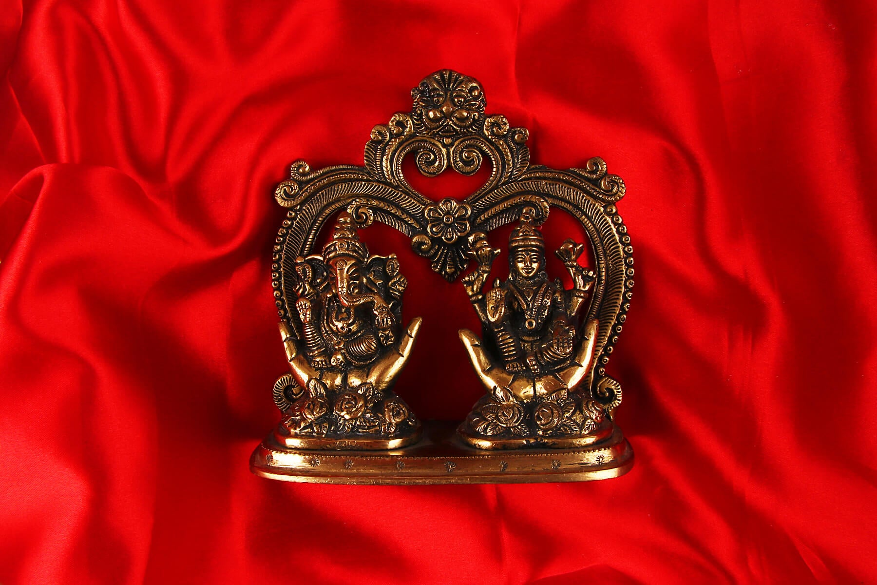 BRASS LAKSHMI GANESHJI STATUE