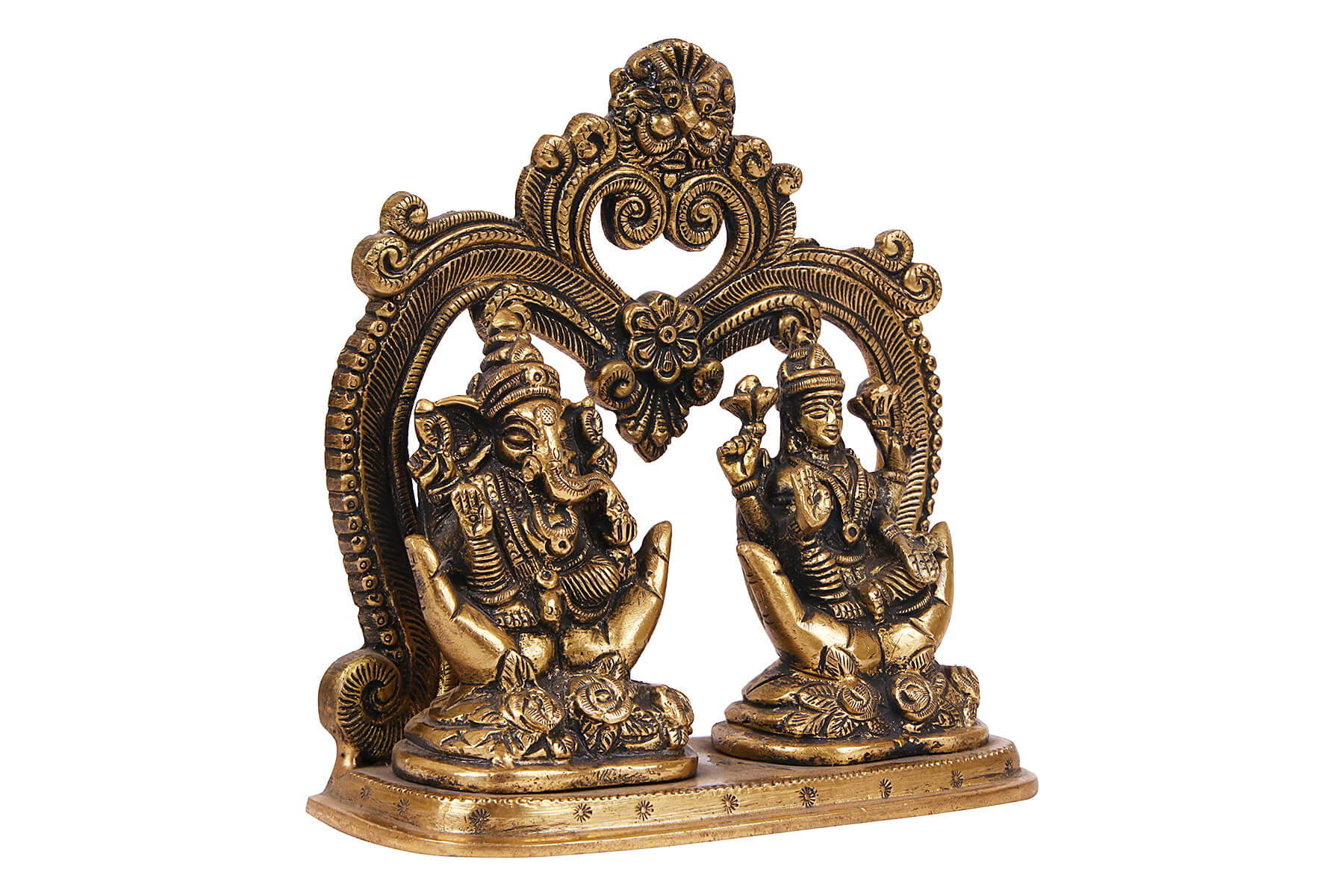 BRASS LAKSHMI GANESHJI STATUE