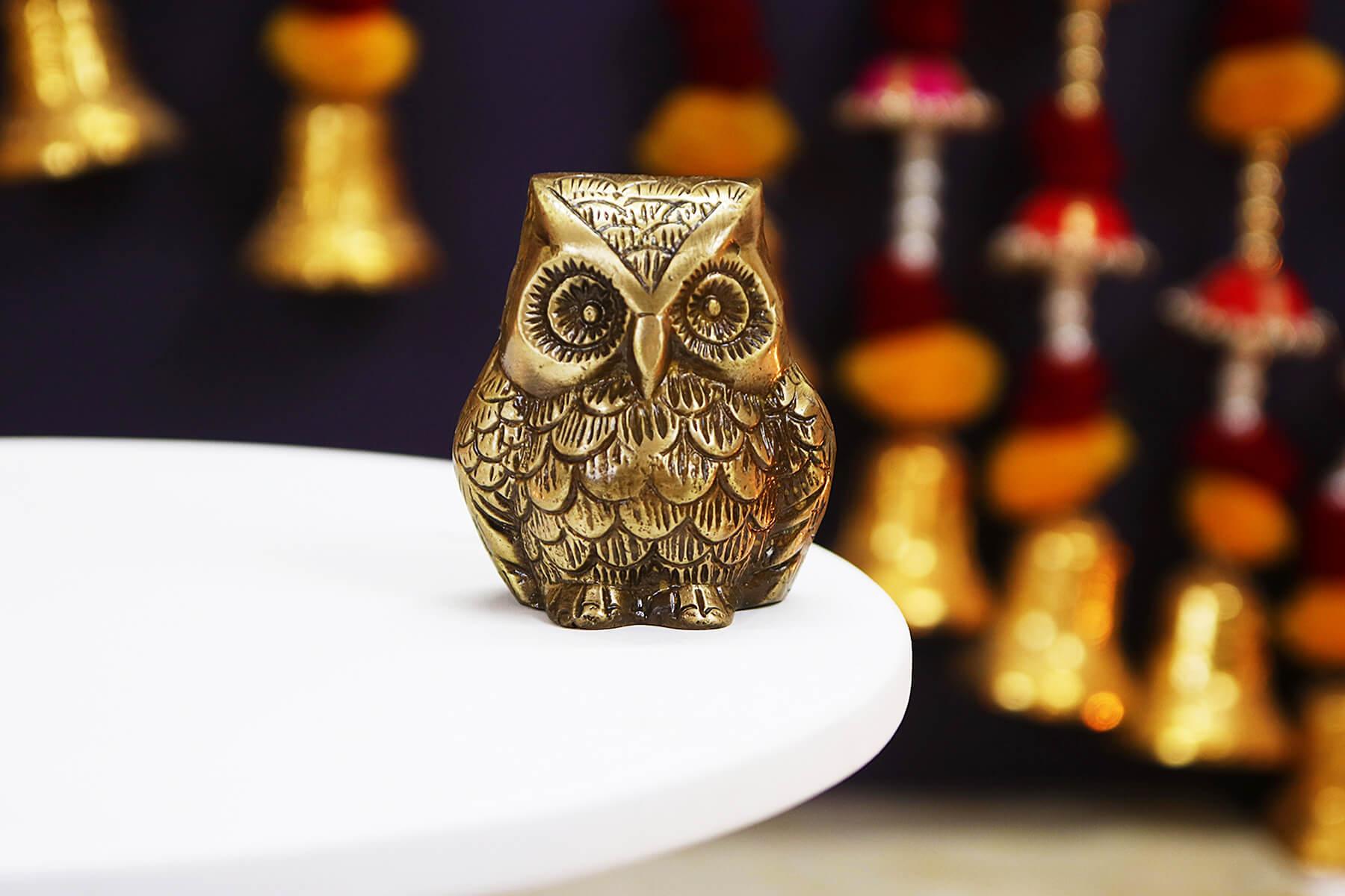 BRASS FENG SHUI OWL