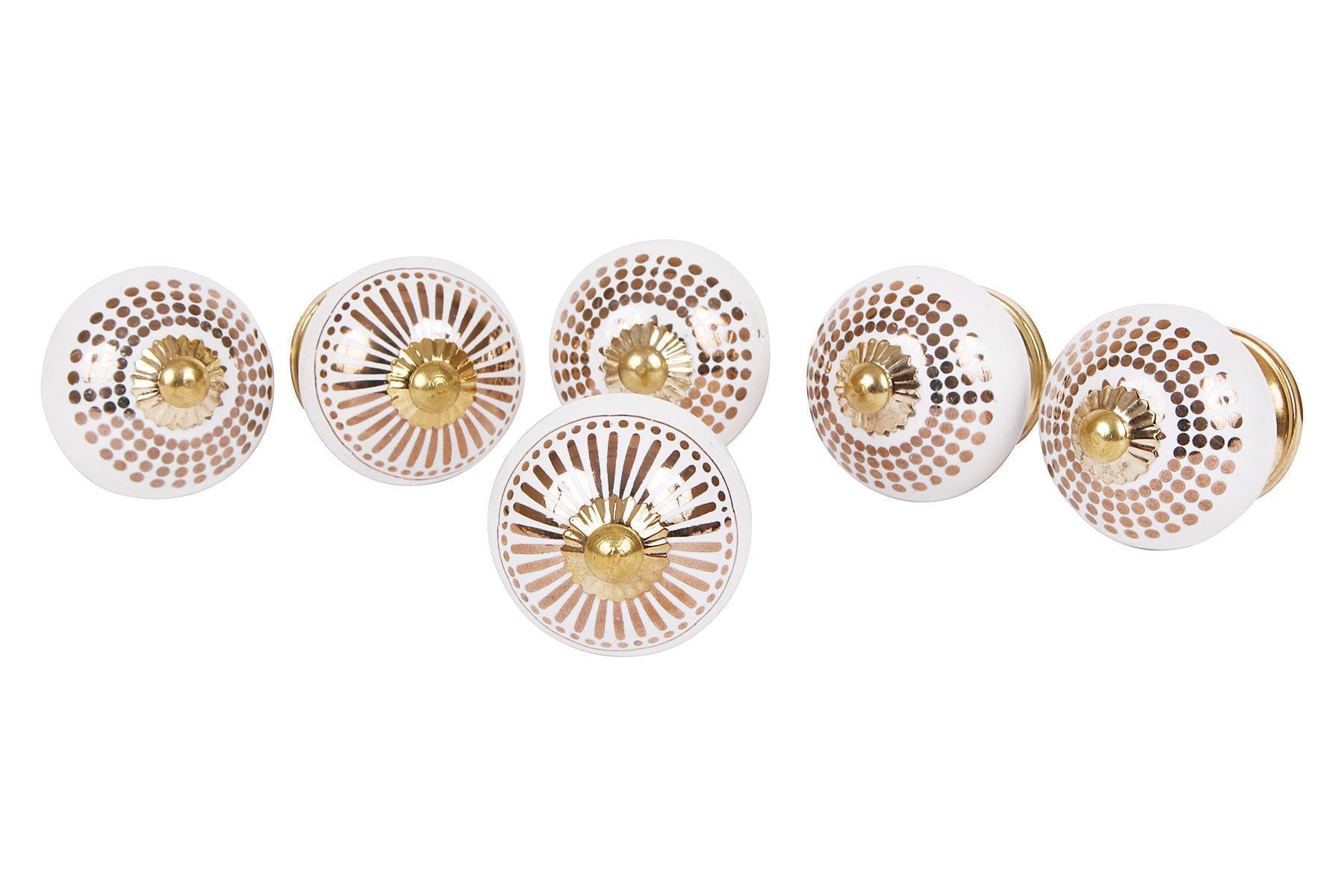 CERAMIC KNOBS FOR DRAWERS/CABINETS. SET OF 6