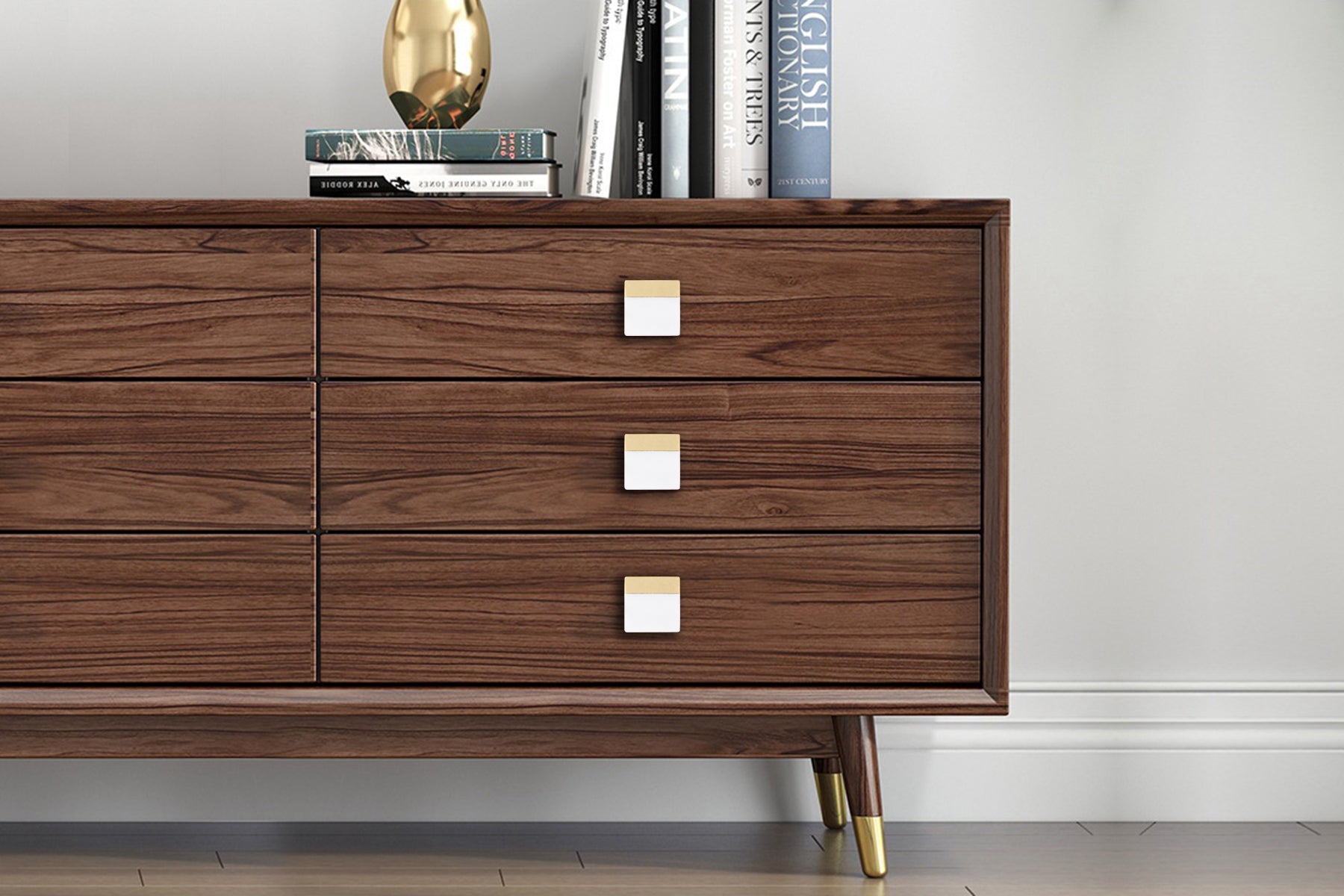 MARBLE KNOBS WITH BRASS INLAY FOR DRAWERS/CABINETS/ SET OF 4