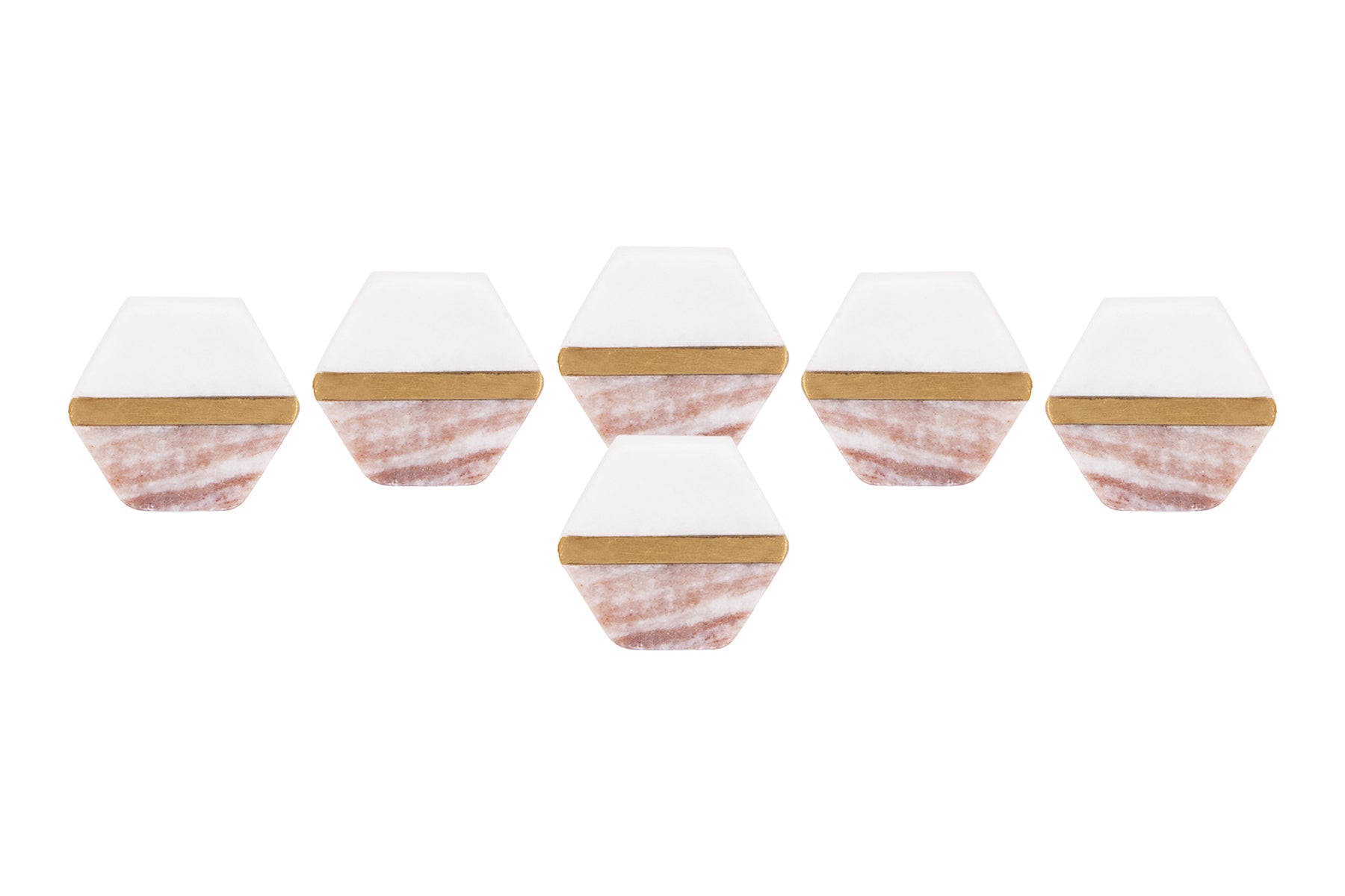 MARBLE KNOBS WITH BRASS INLAY FOR DRAWERS/CABINETS/ SET OF 4