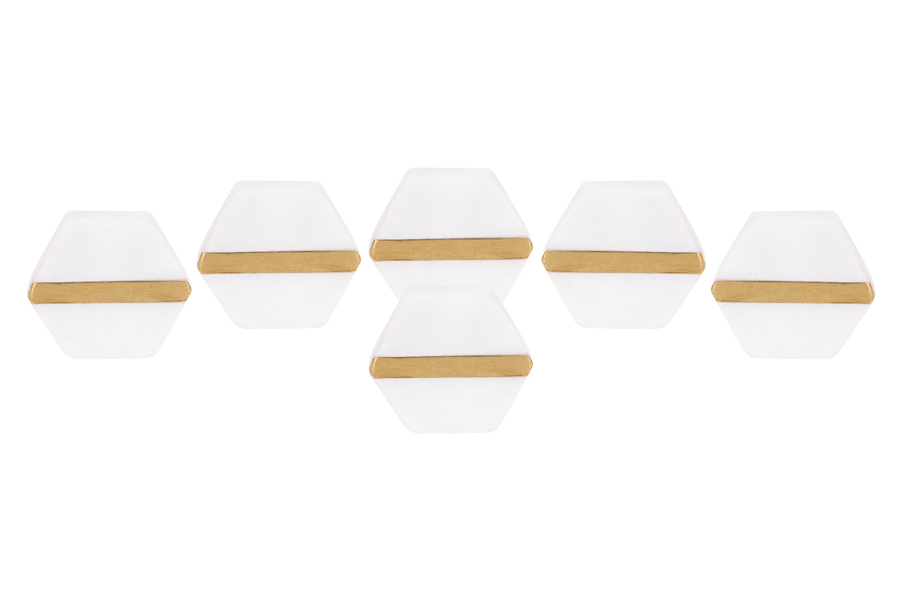 MARBLE KNOBS WITH BRASS INLAY FOR DRAWERS/CABINETS/ SET OF 4