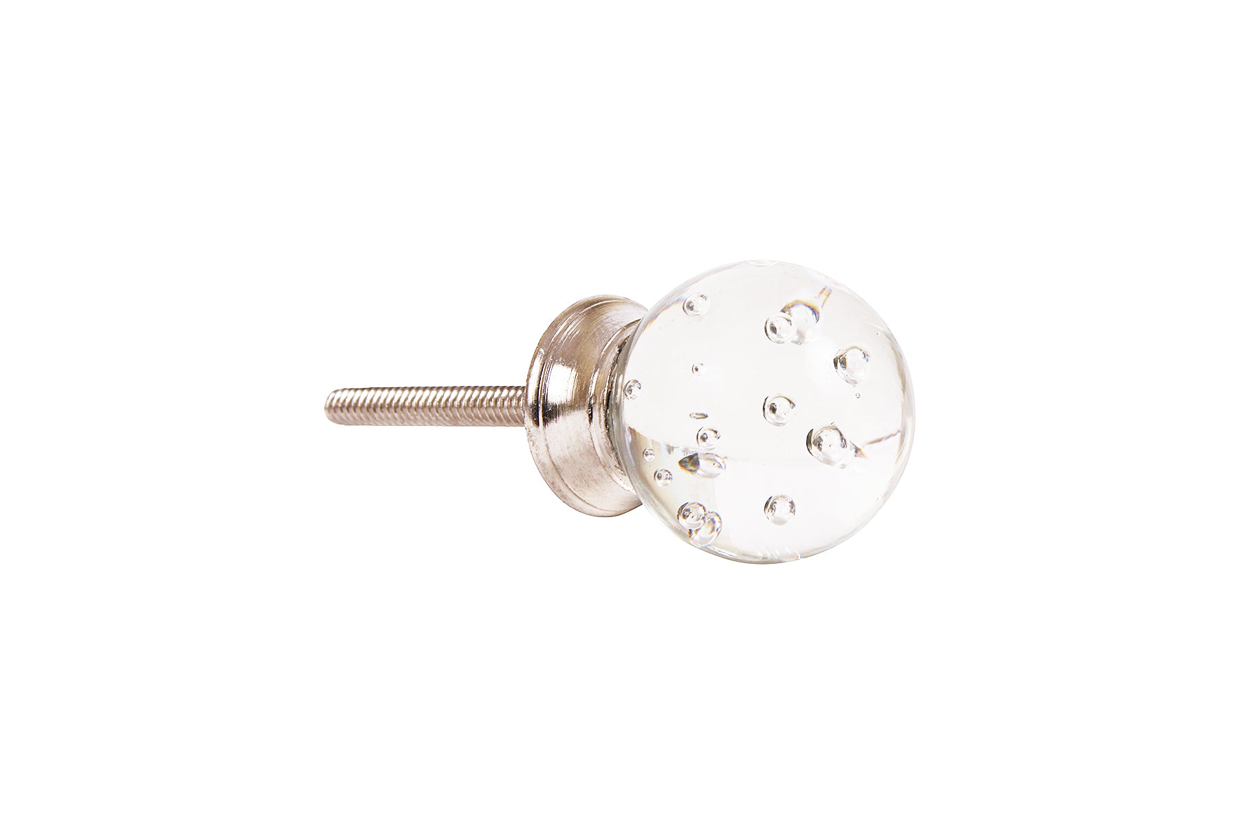 GLASS KNOBS WITH BUBBLES FOR DRAWERS/CABINETS/ SET OF 4
