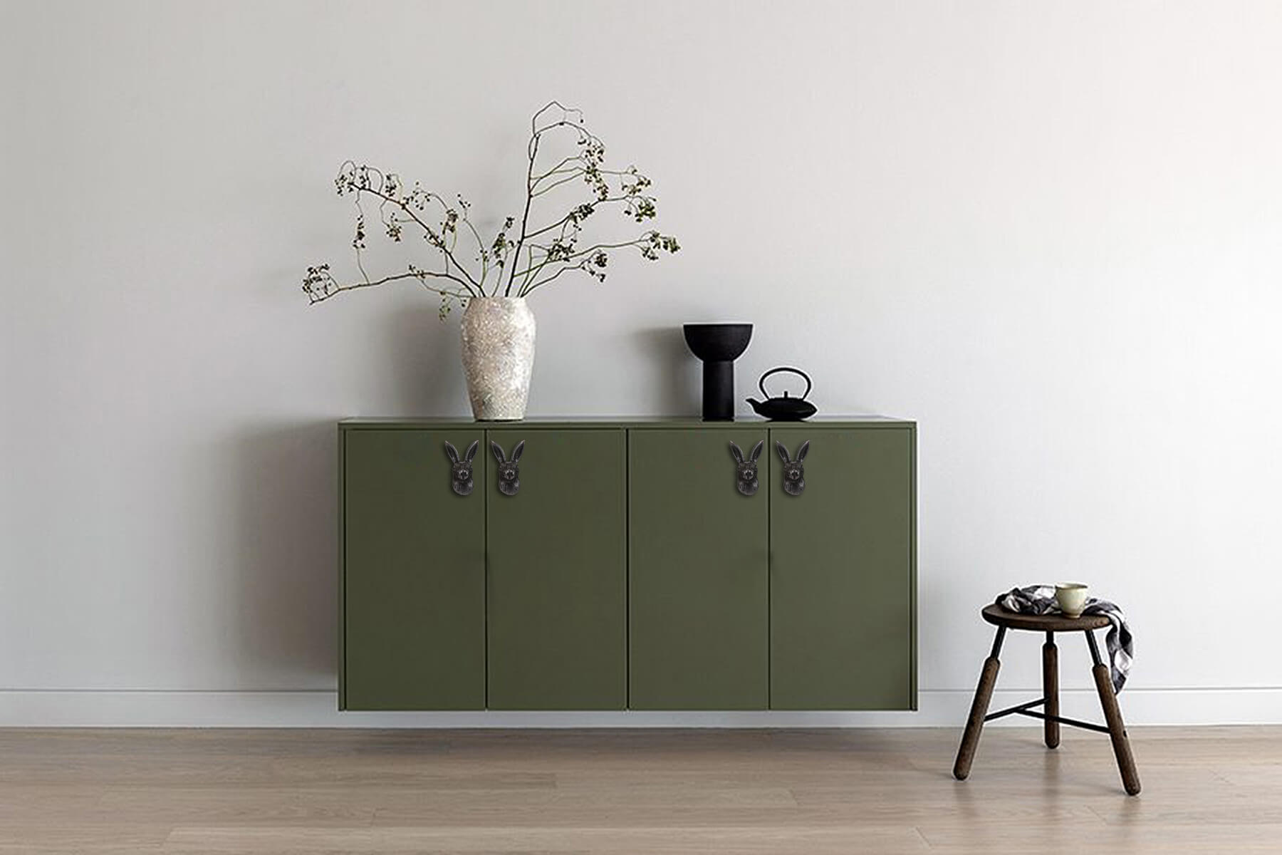 RABBIT KNOBS FOR DRAWERS/CABINETS/ SET OF 4