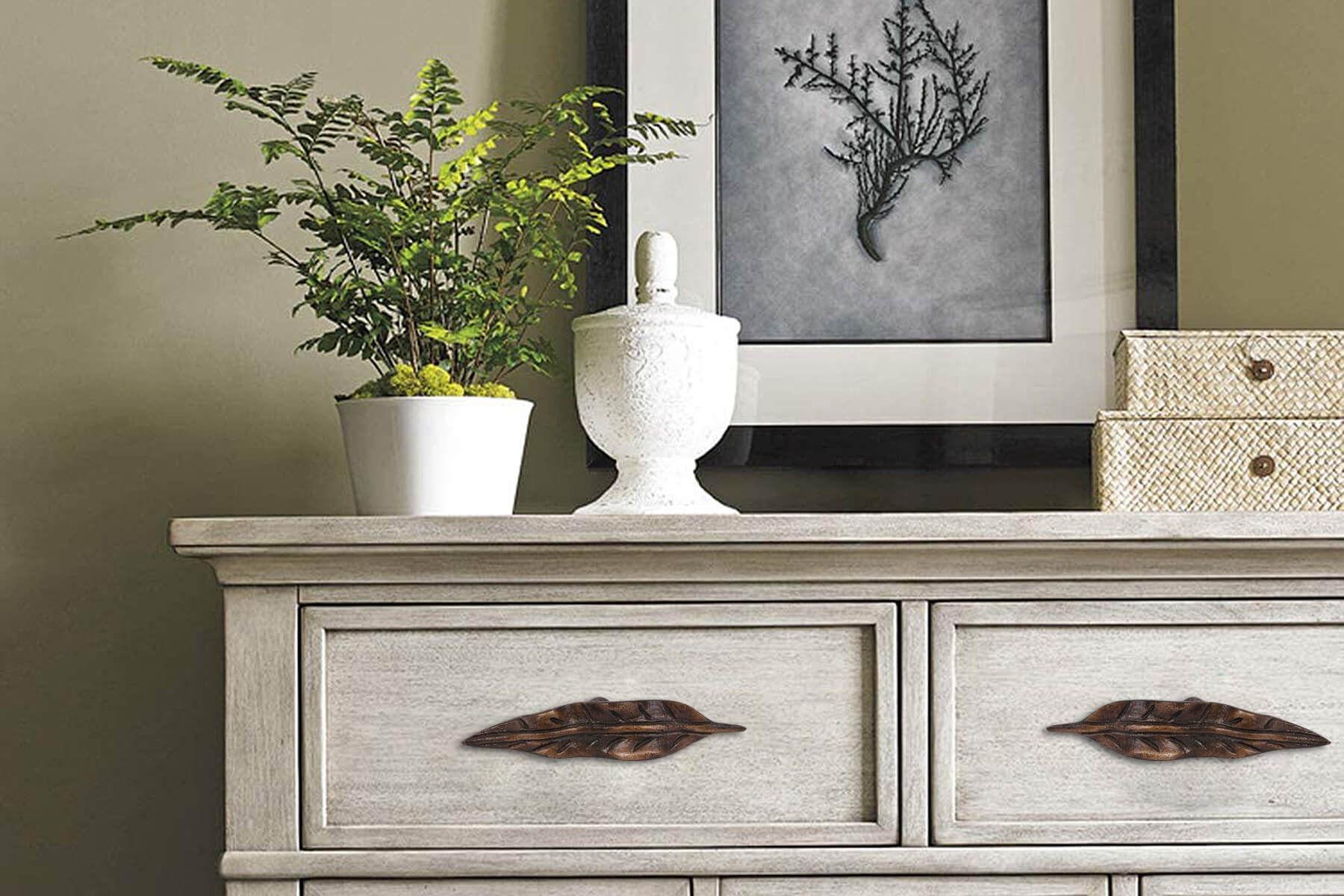 LEAF KNOBS FOR DRAWERS/CABINETS/ SET OF 4