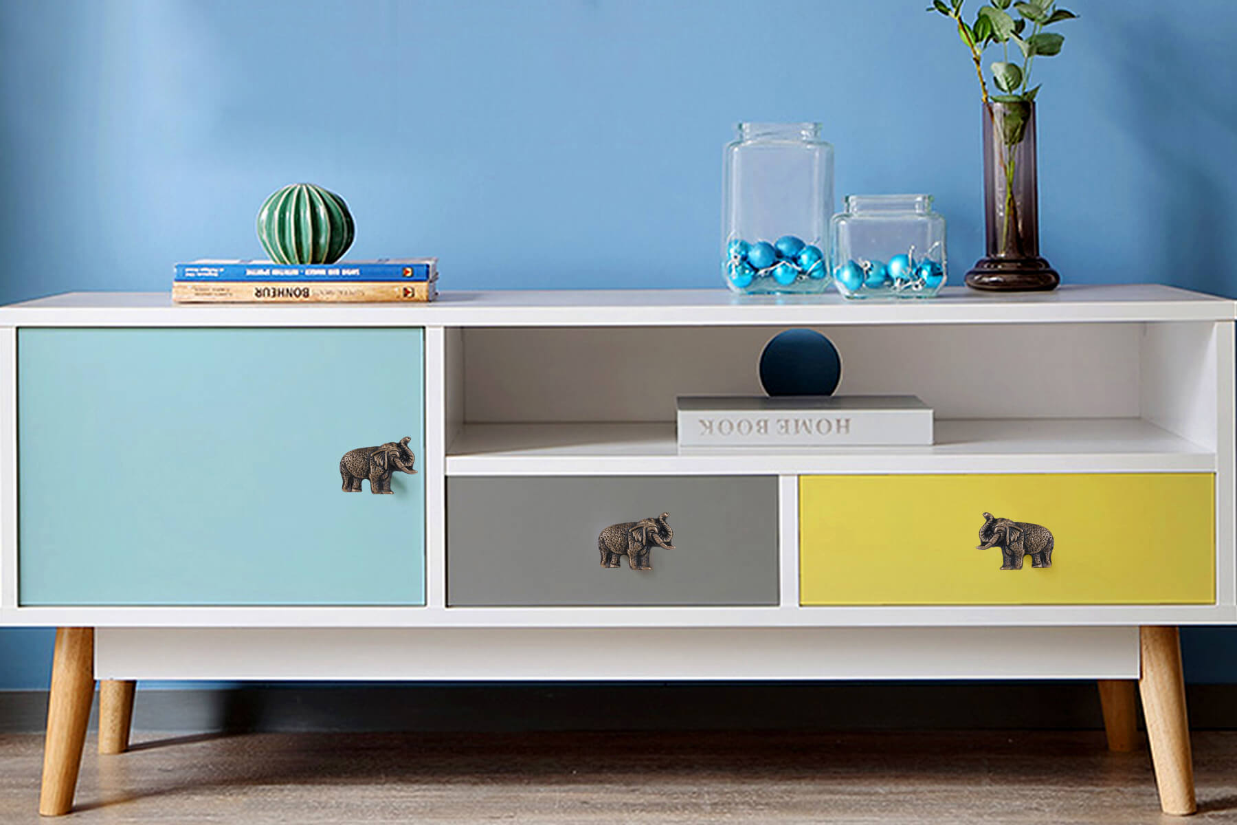 ELEPHANT 2 KNOBS FOR DRAWERS/CABINETS/ SET OF 4