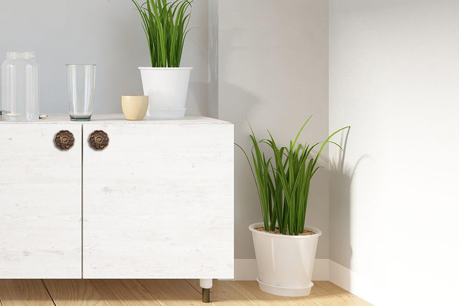 FLOWER-1 KNOBS FOR DRAWERS/CABINETS/ SET OF 4