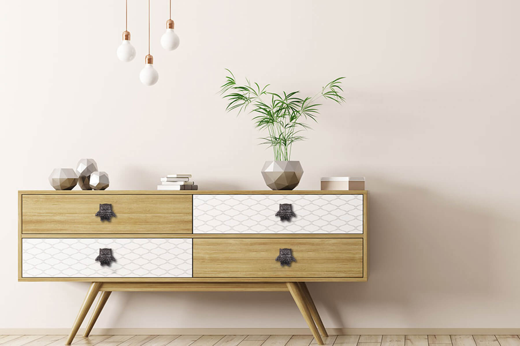 OWL-WITH-LEGS KNOBS FOR DRAWERS/CABINETS/ SET OF 4