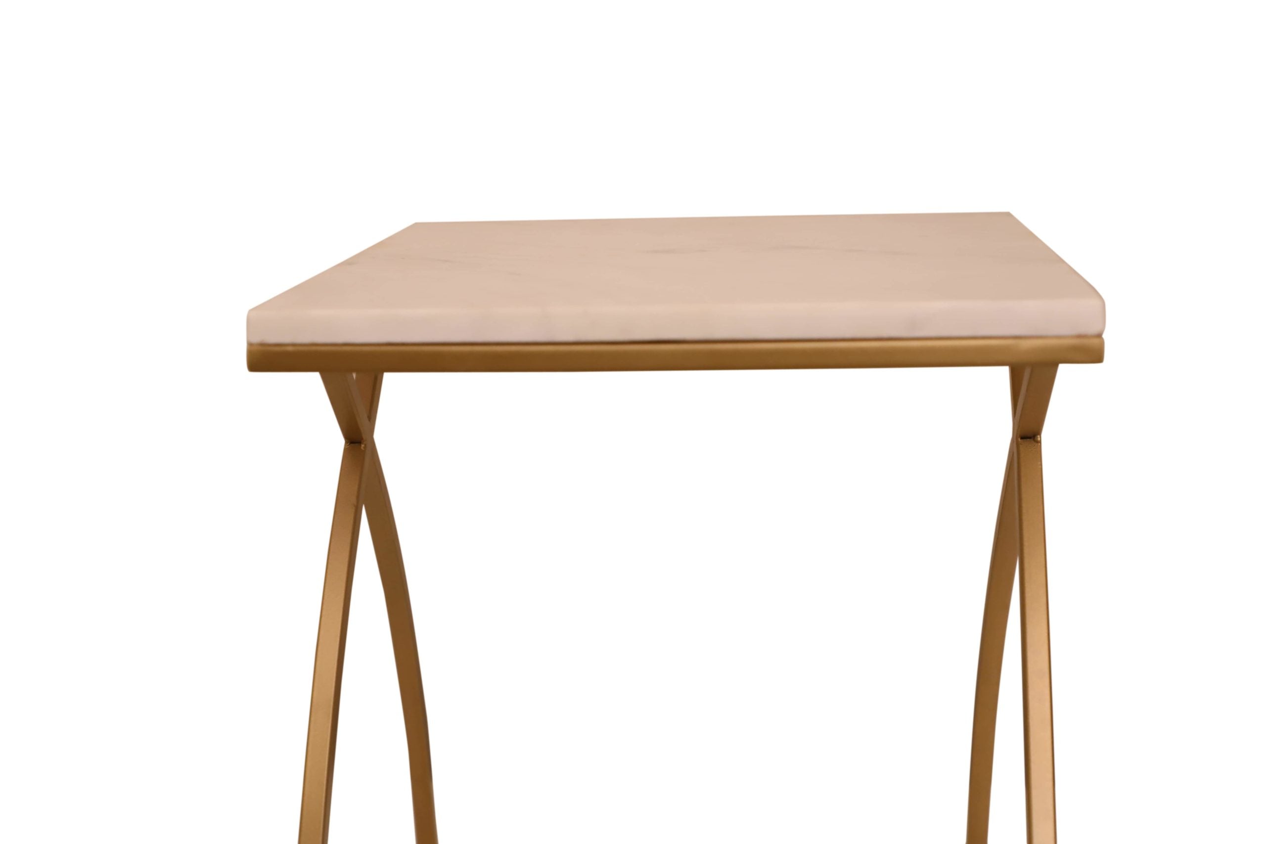 WHITE TOP GOLD FRAME TABLES