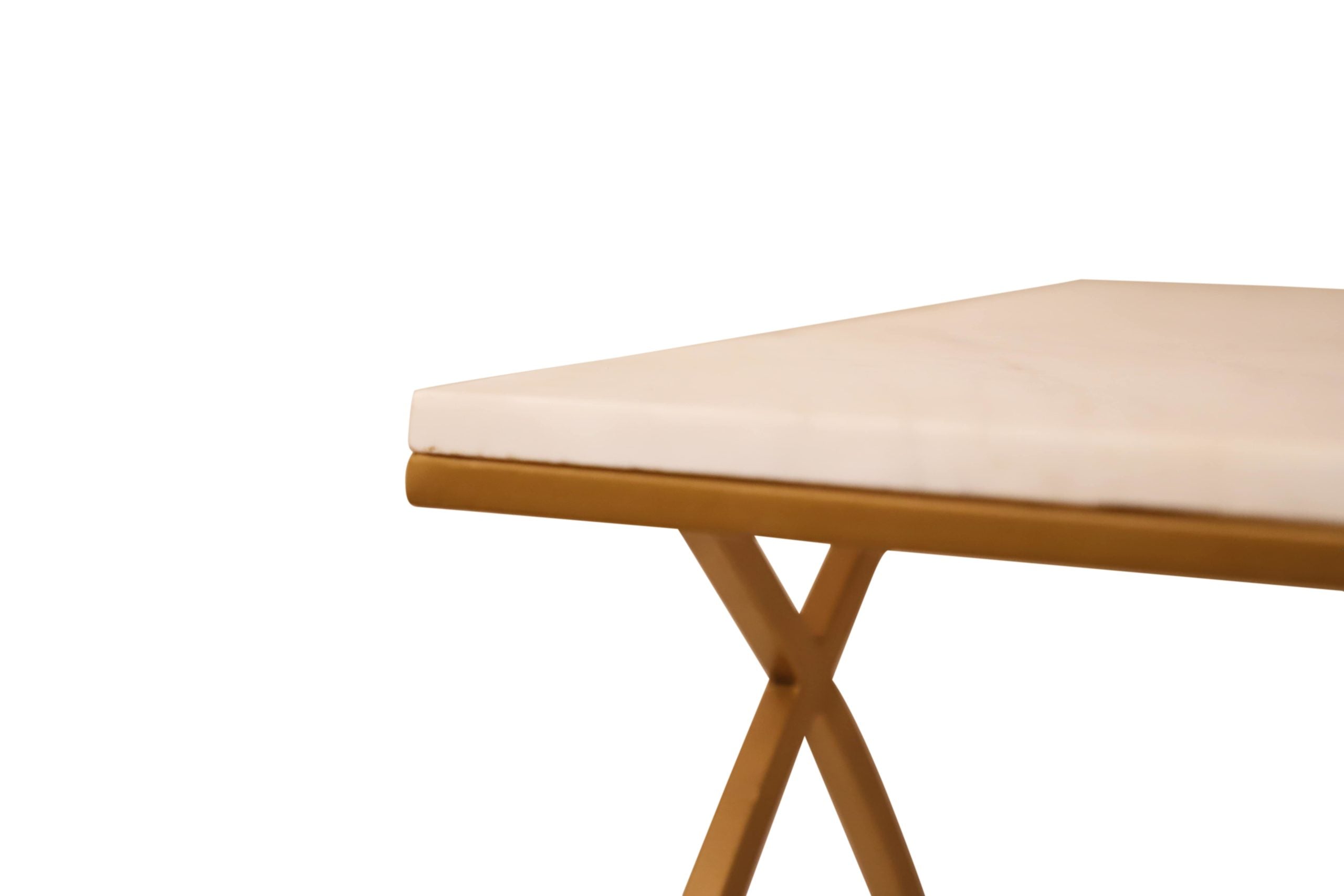 WHITE TOP GOLD FRAME TABLES