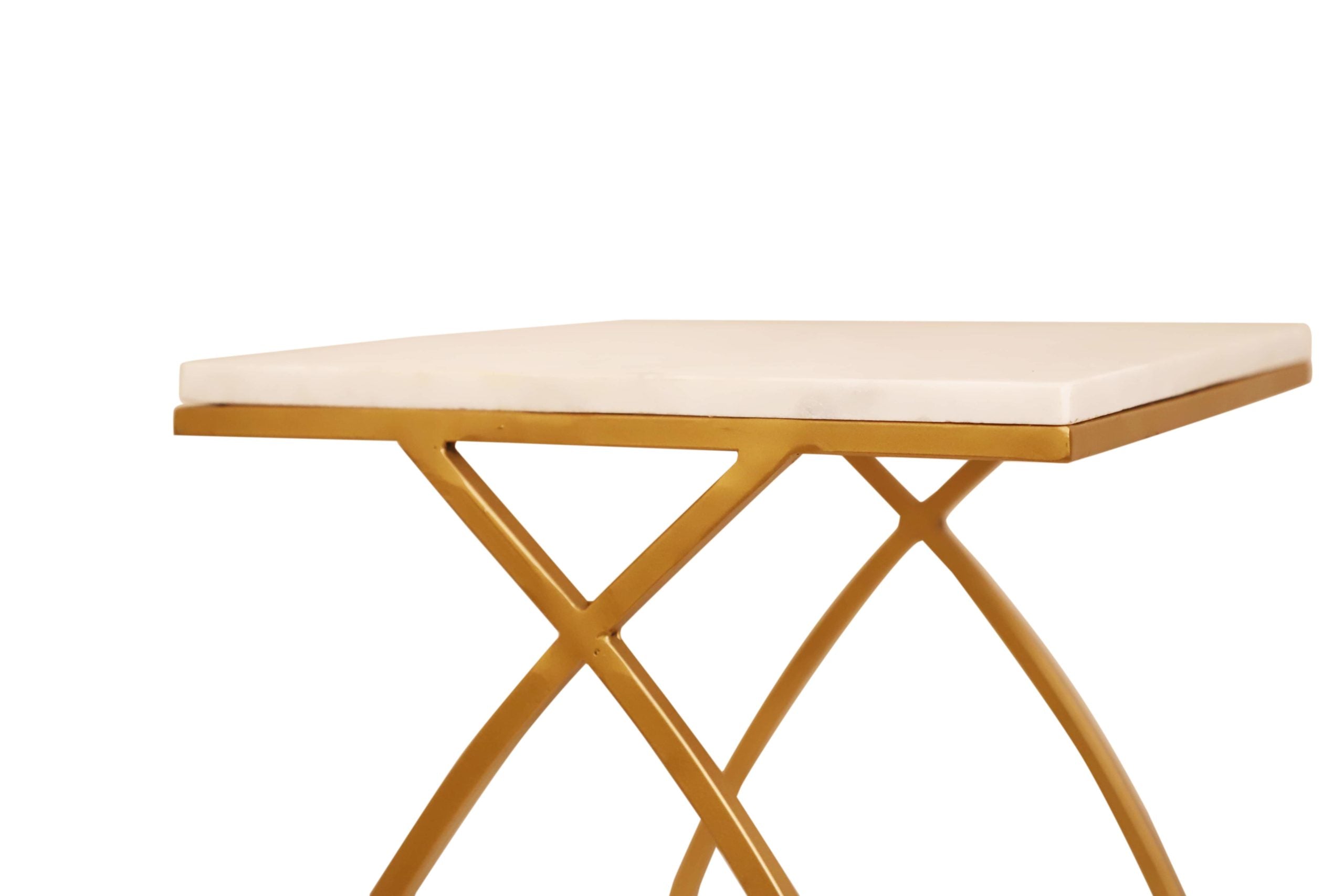 WHITE TOP GOLD FRAME TABLES