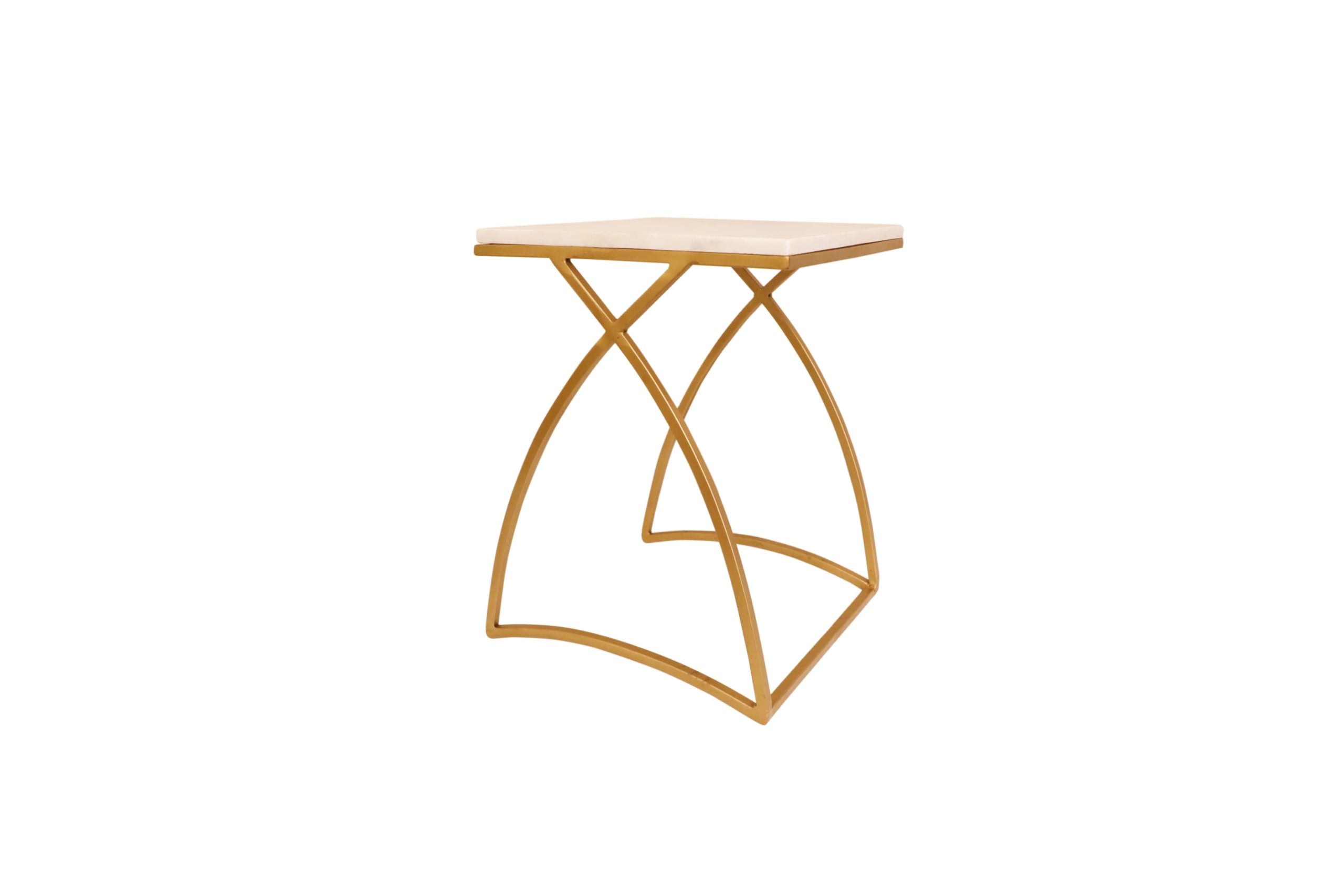 WHITE TOP GOLD FRAME TABLES