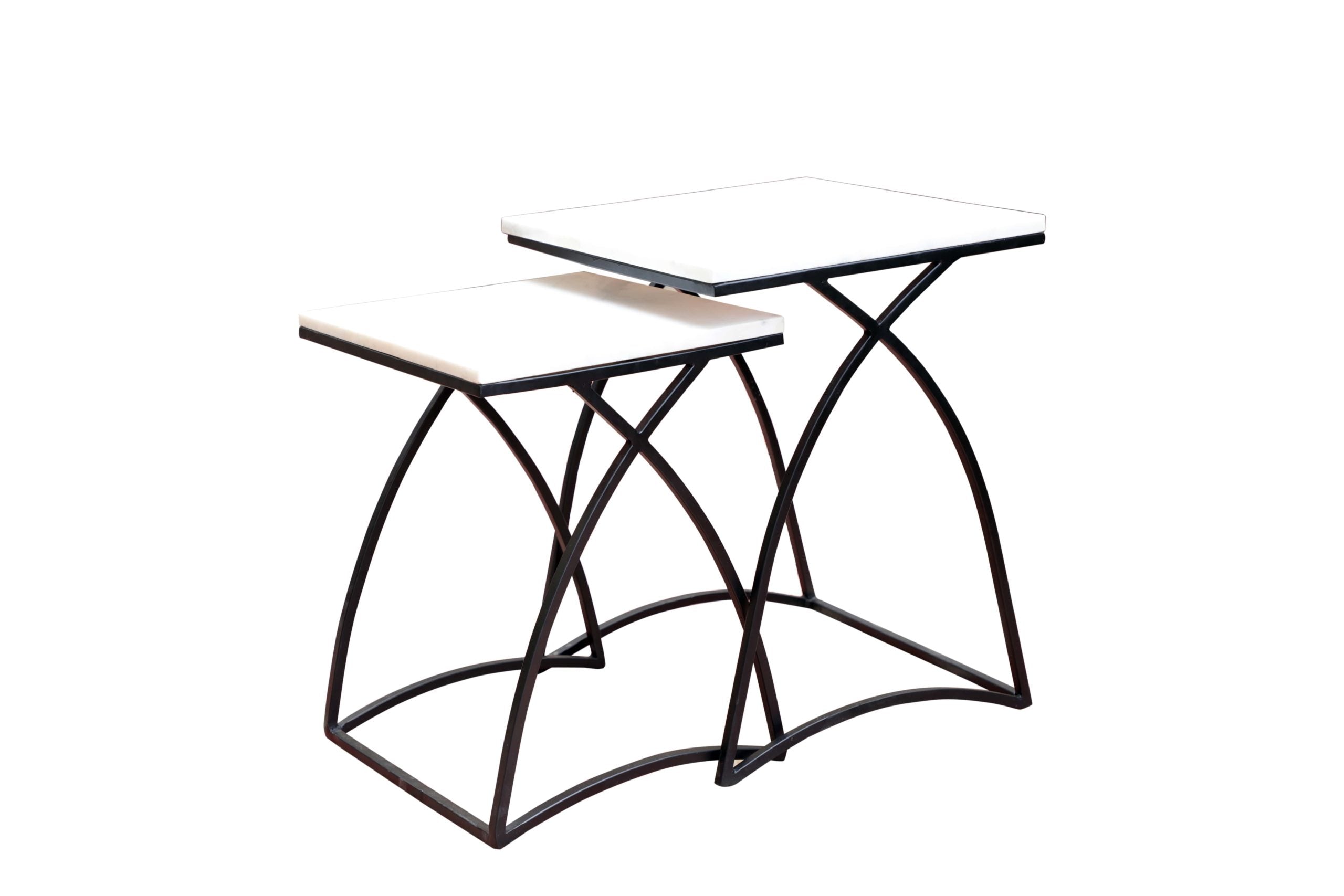 BLACK FRAME WITH WHITE TOP TABLES