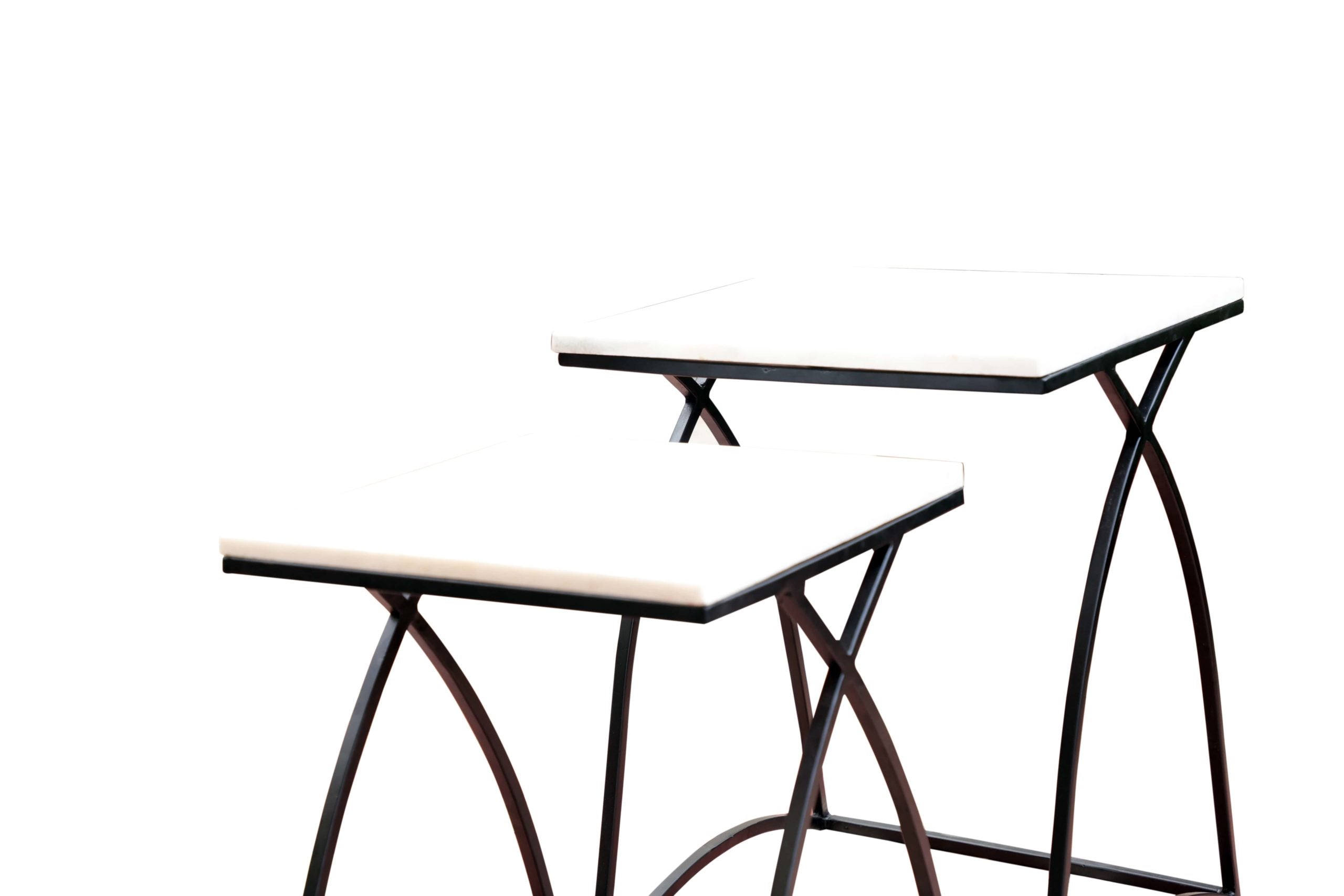 BLACK FRAME WITH WHITE TOP TABLES