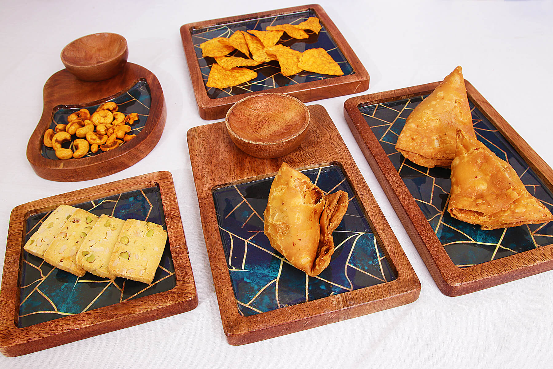 WOODEN SERVING PLATTER SET / ELITE DESIGN MANGO WOOD PLATTER/ SET OF 5