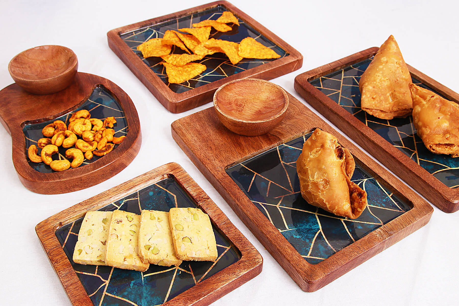 WOODEN SERVING PLATTER SET / ELITE DESIGN MANGO WOOD PLATTER/ SET OF 5