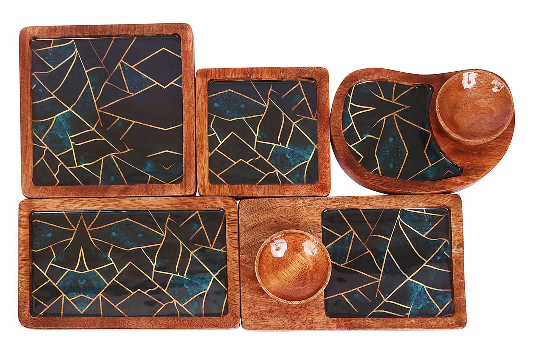 WOODEN SERVING PLATTER SET / ELITE DESIGN MANGO WOOD PLATTER/ SET OF 5