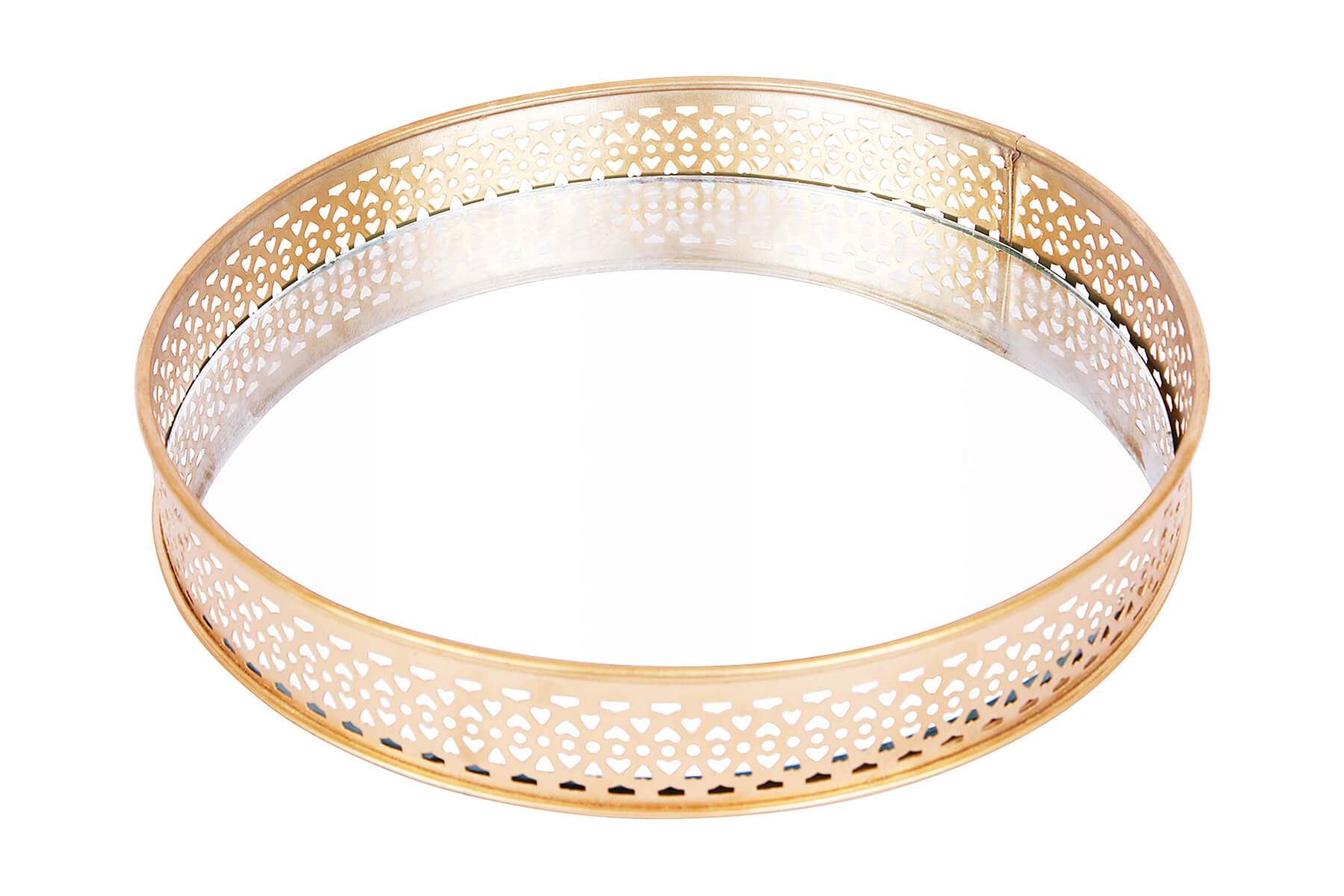 ROUND GOLD MIRROR TRAY