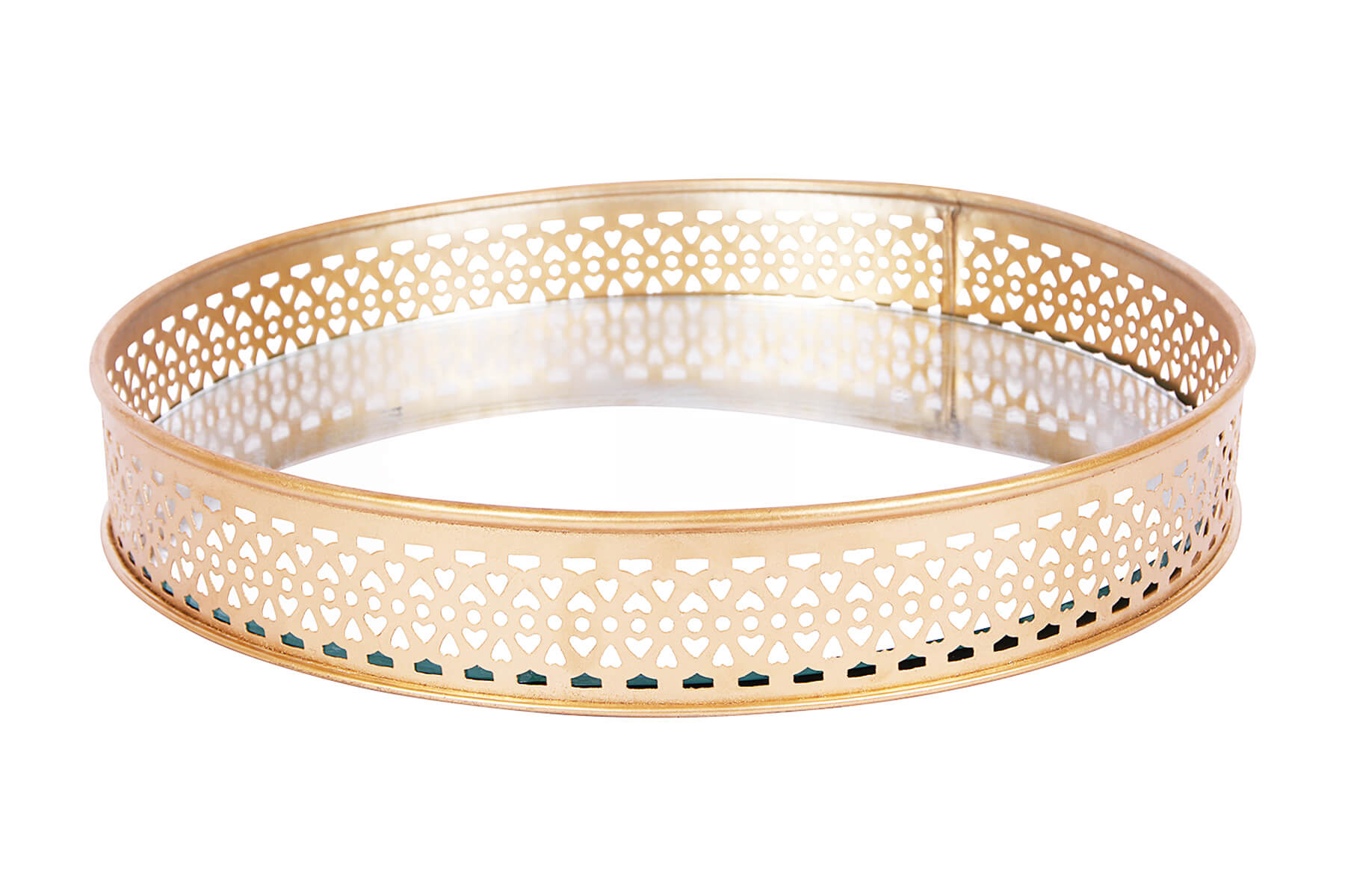 ROUND GOLD MIRROR TRAY